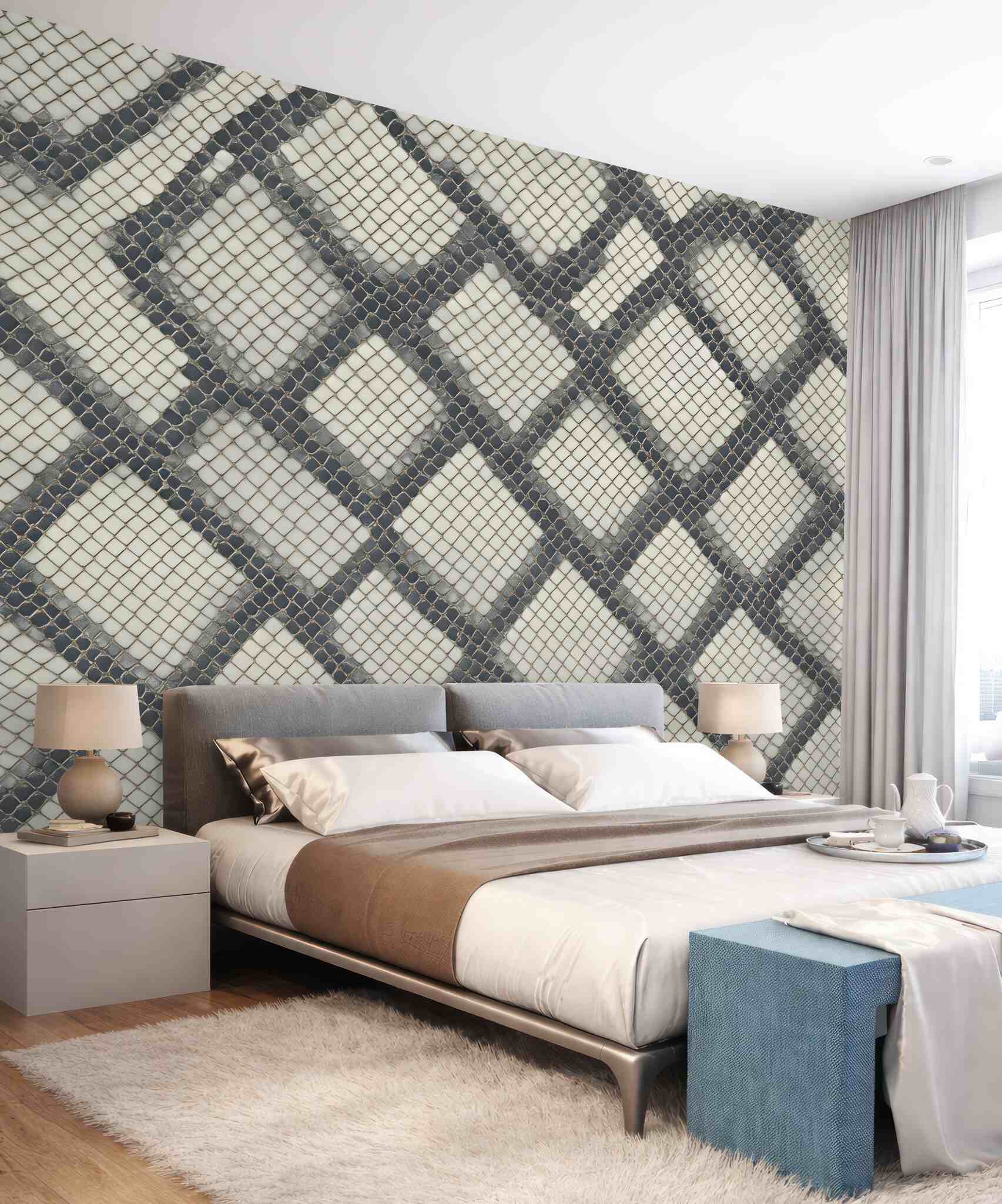 Fototapeta geometryczna siatka w stylu wężowej skóry