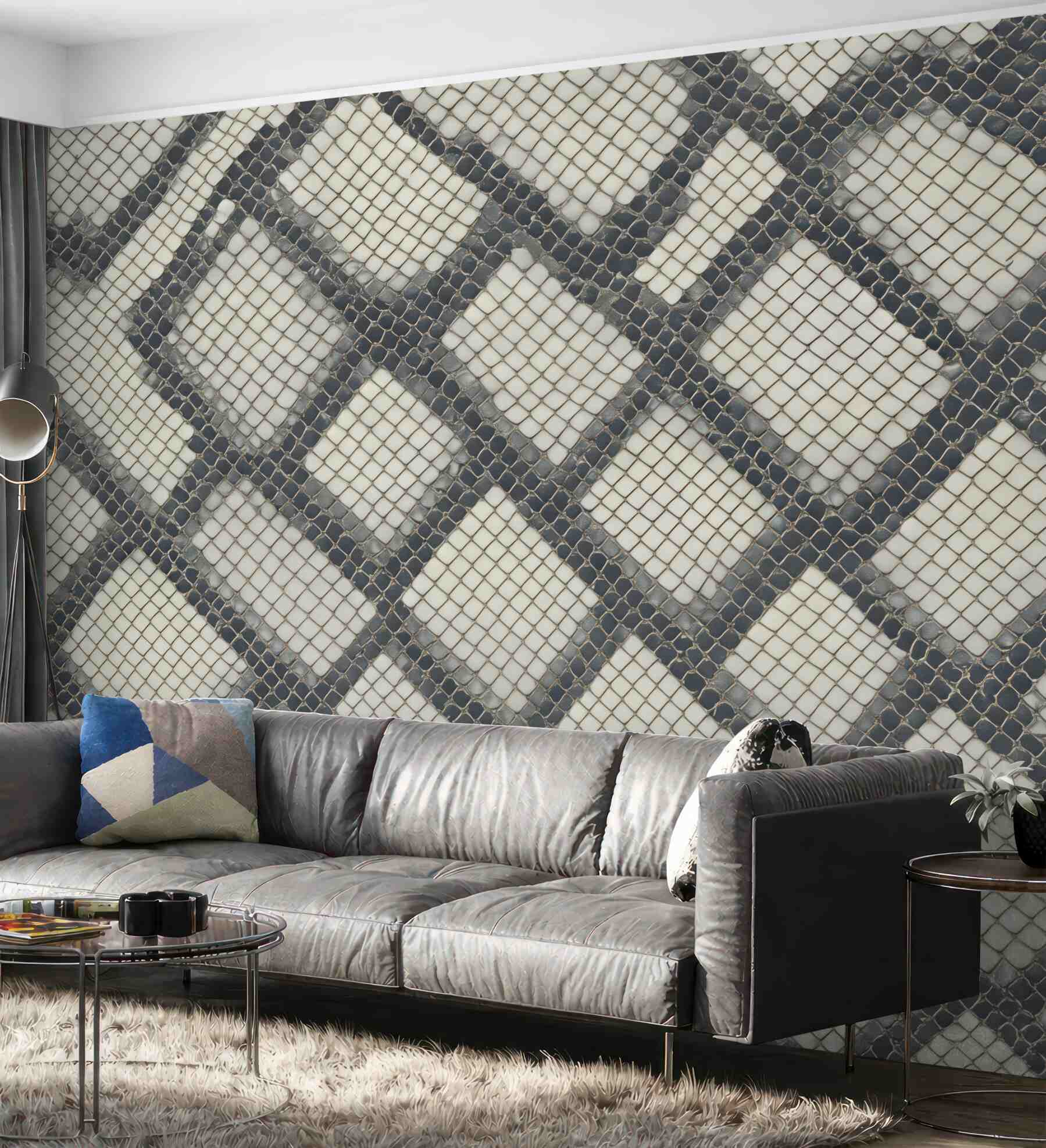 Fototapeta geometryczna siatka w stylu wężowej skóry