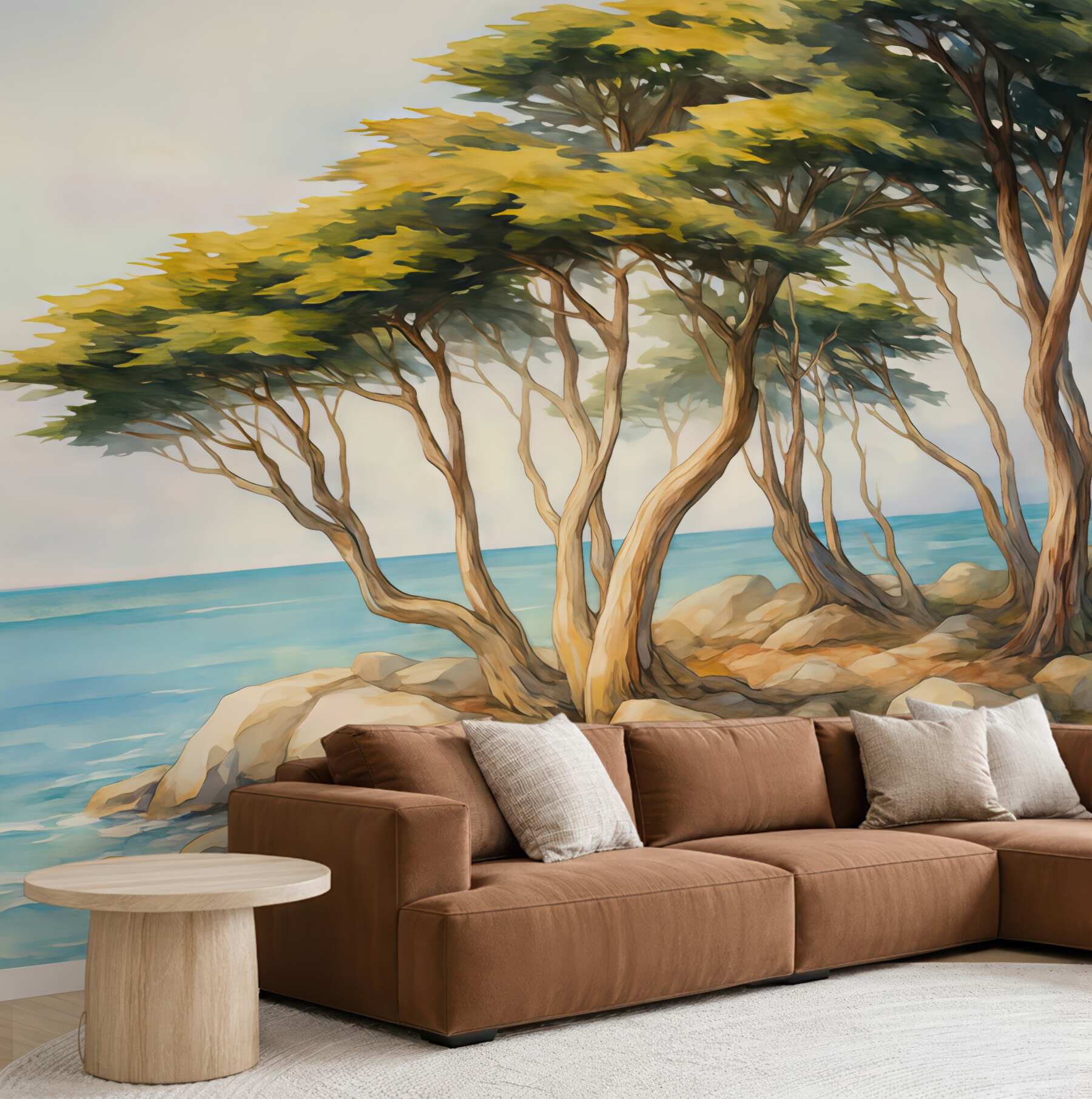 Fototapeta nadmorskie drzewa w słonecznym spokoju