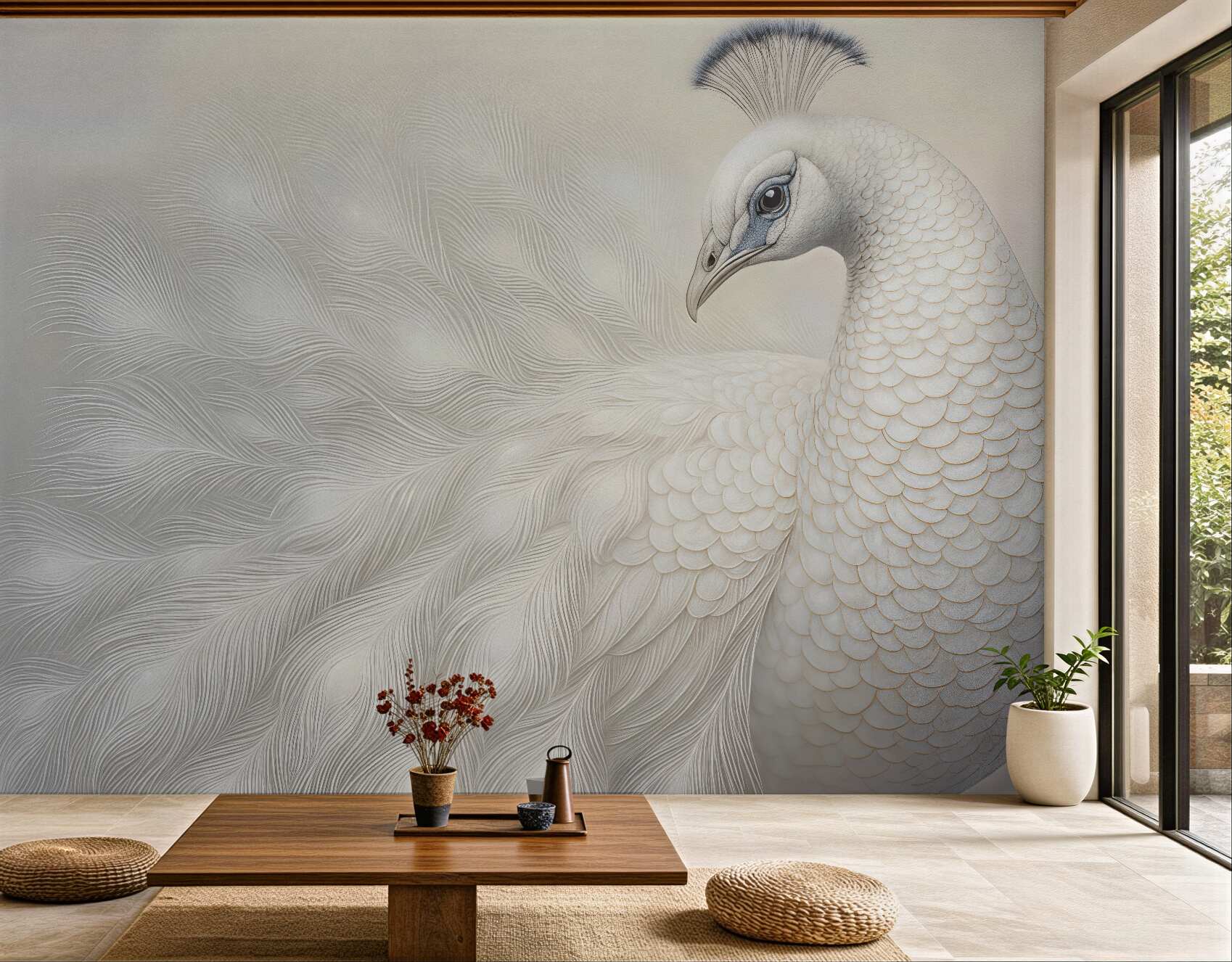 Fototapeta biały paw w eterycznej elegancji