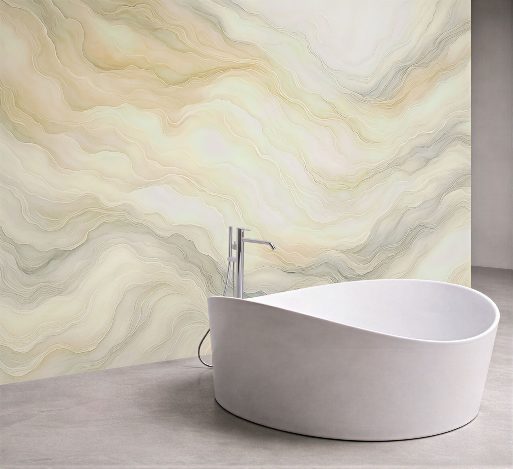 Fototapeta kremowy marmur z falującą strukturą
