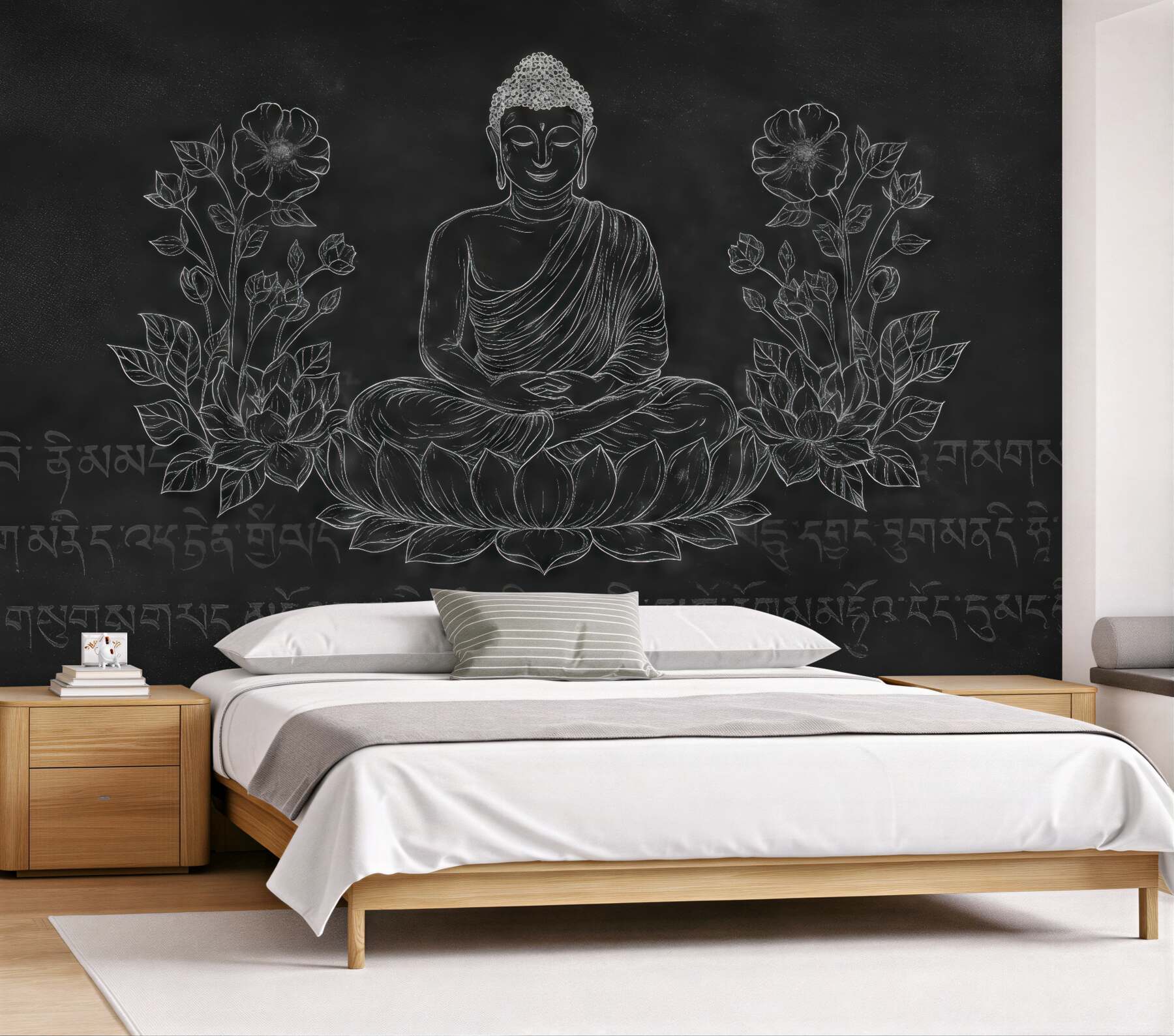 Fototapeta ciemny budda na lotosie