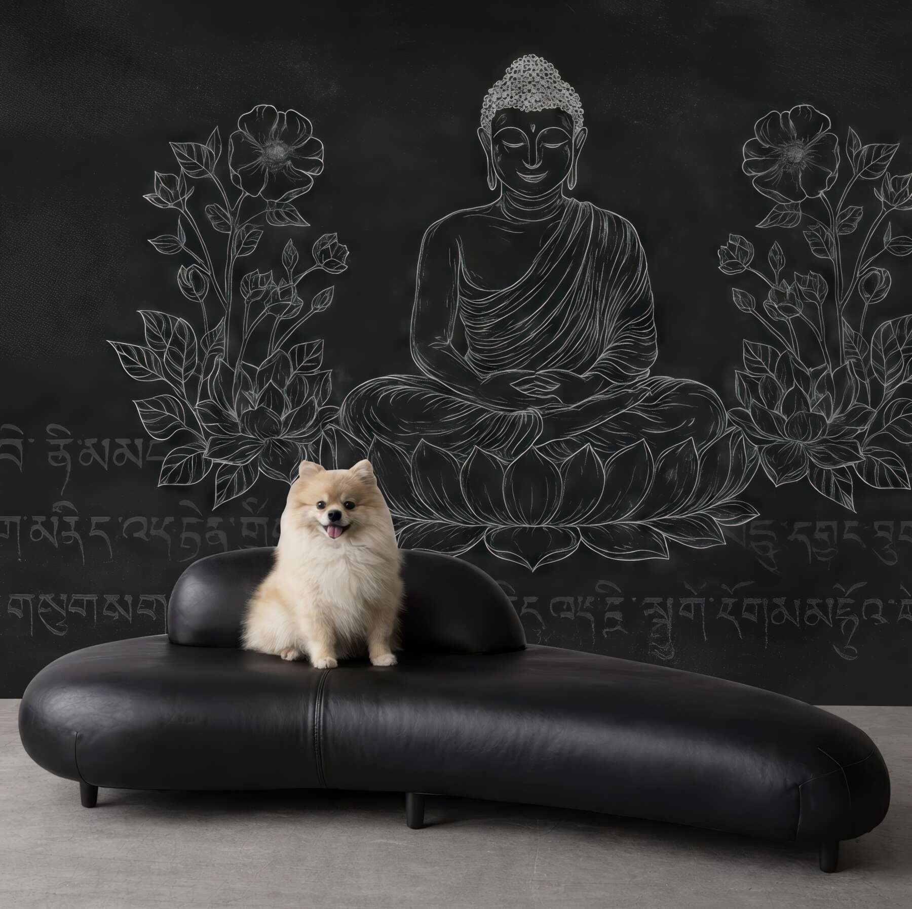 Fototapeta ciemny budda na lotosie