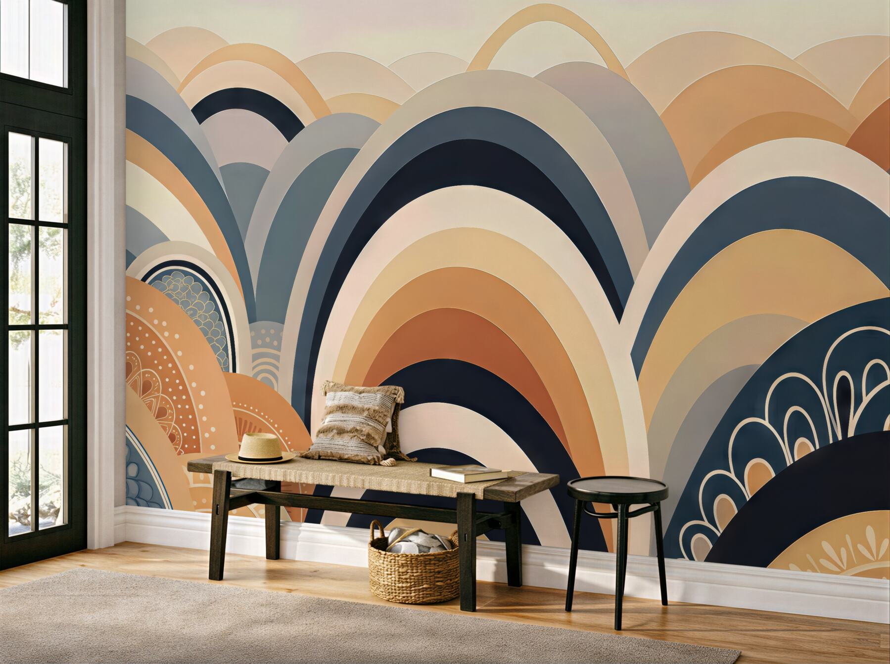 Fototapeta art déco łuki w ciepłych tonach