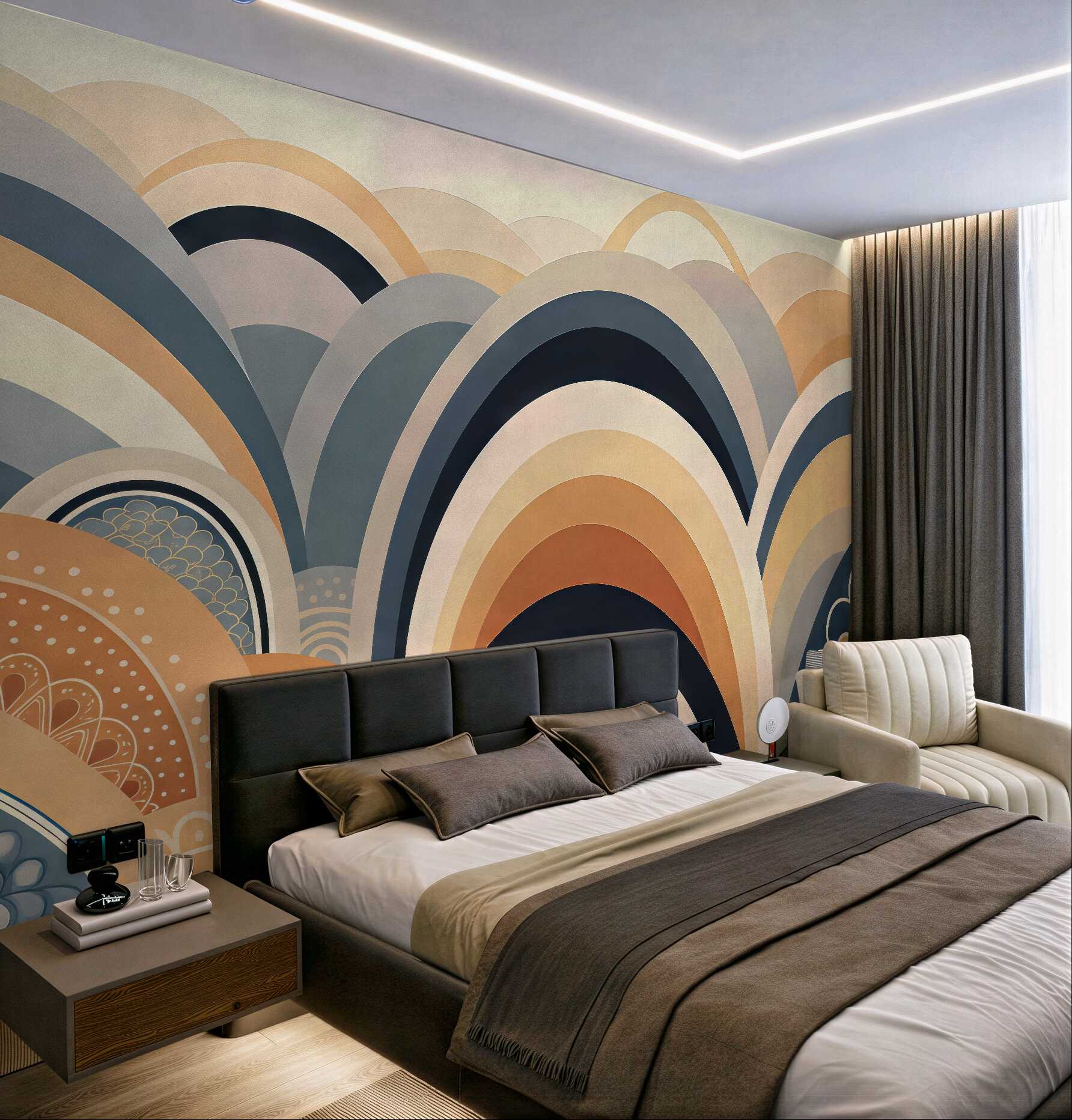 Fototapeta art déco łuki w ciepłych tonach