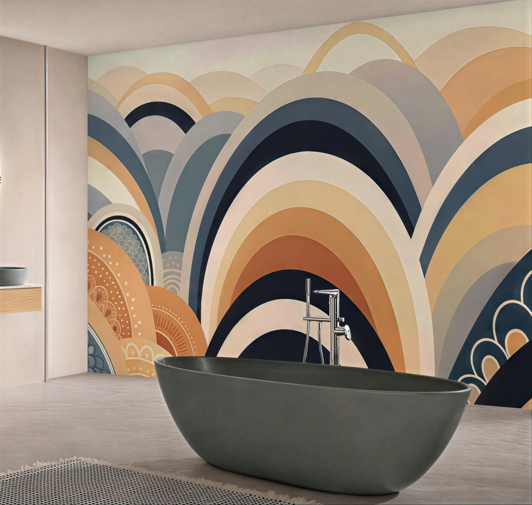 Fototapeta art déco łuki w ciepłych tonach