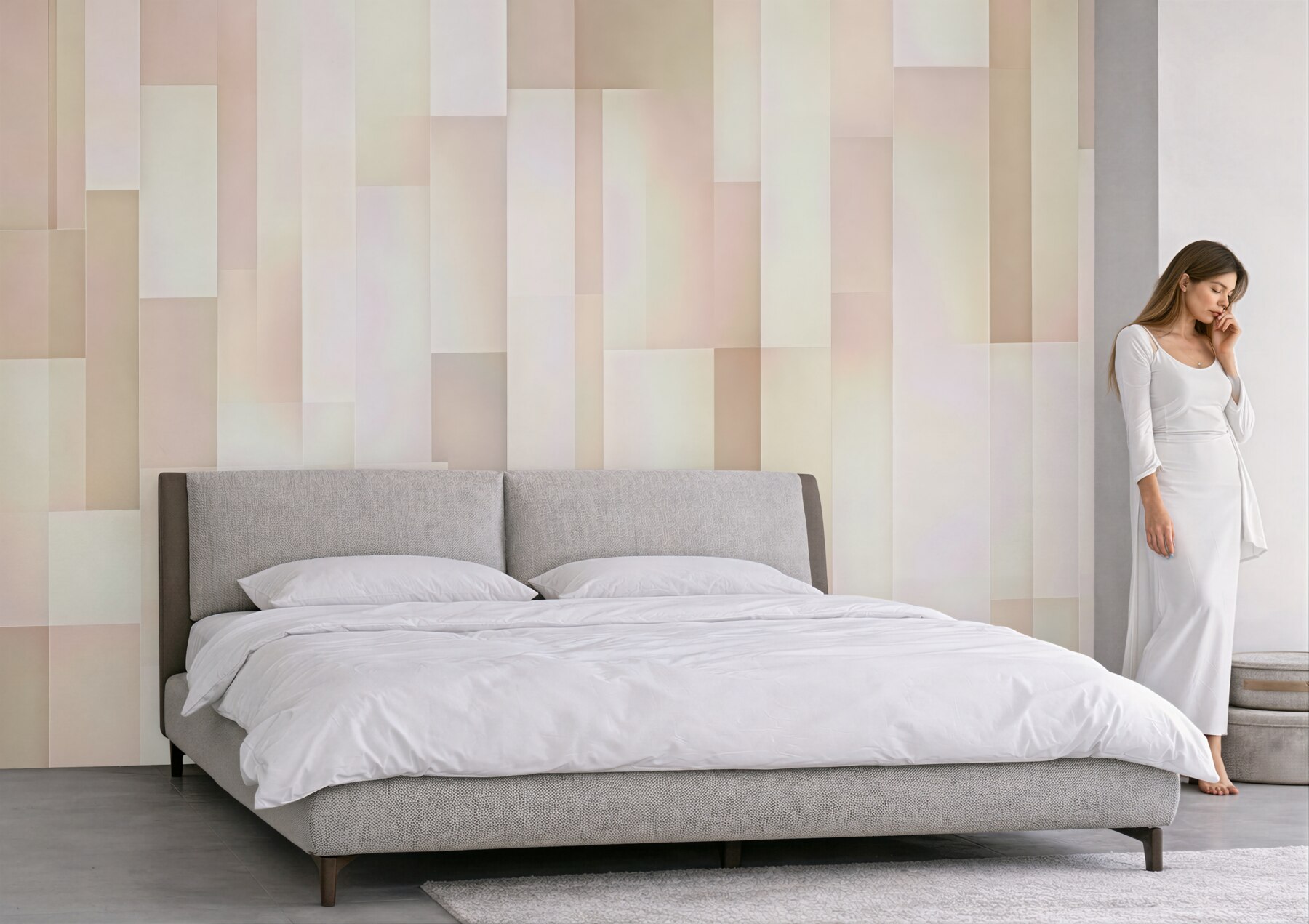 Fototapeta pastelowa geometryczna mozaika świetlna