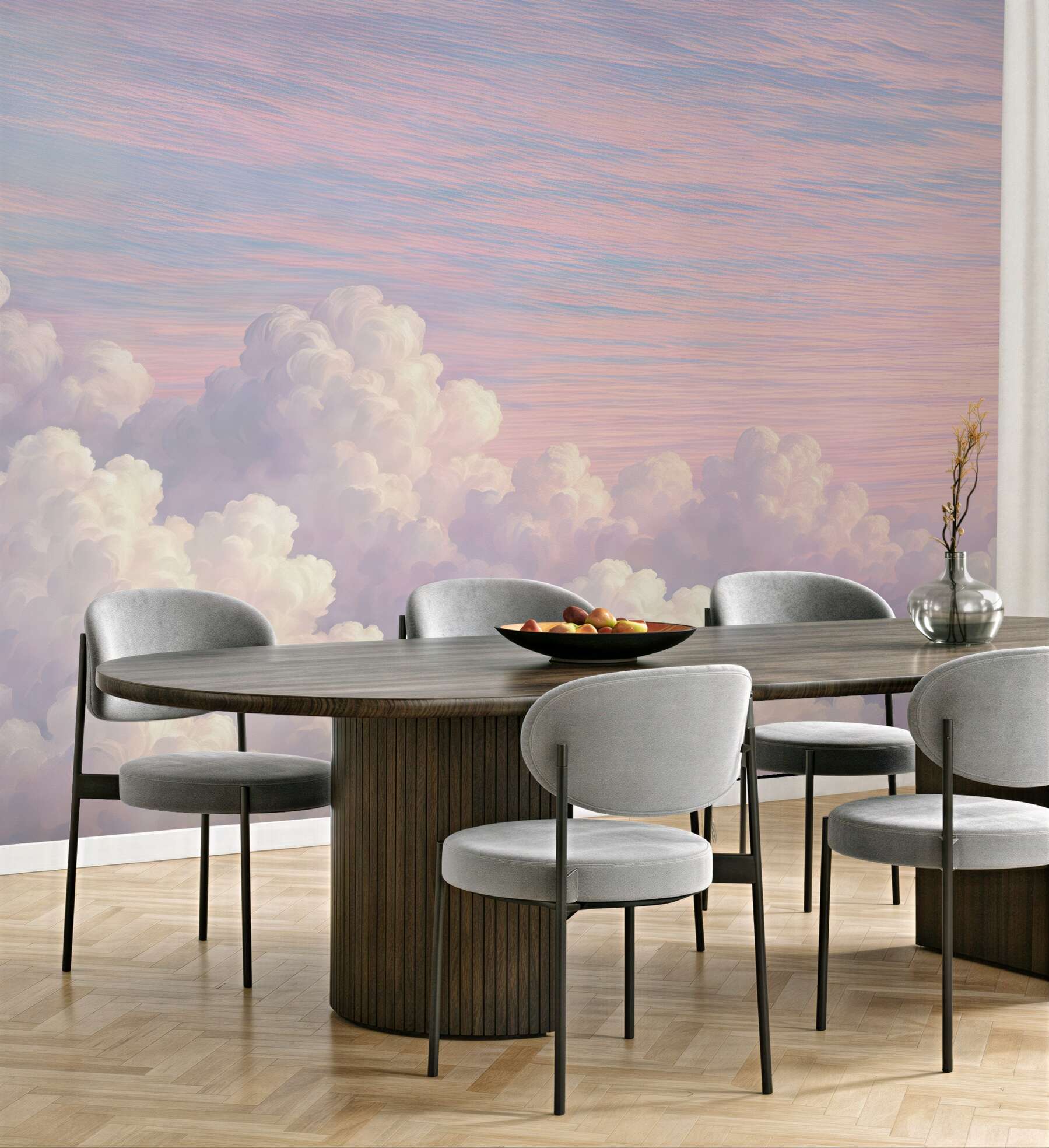 Fototapeta pastelowe chmury o świcie