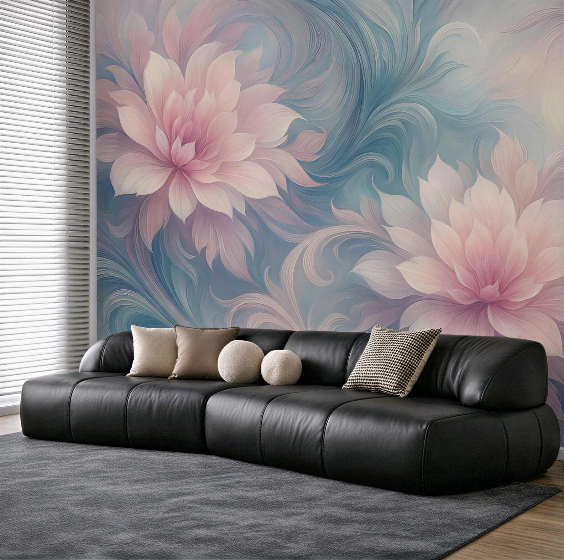 Fototapeta pastelowe kwiaty w wirach