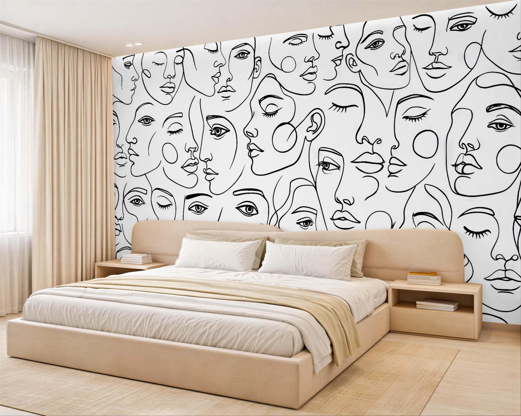 Fototapeta abstrakcyjne twarze w minimalistycznym stylu