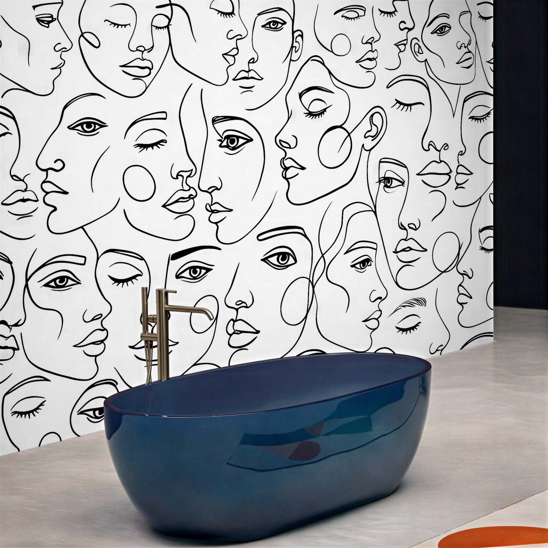 Fototapeta abstrakcyjne twarze w minimalistycznym stylu