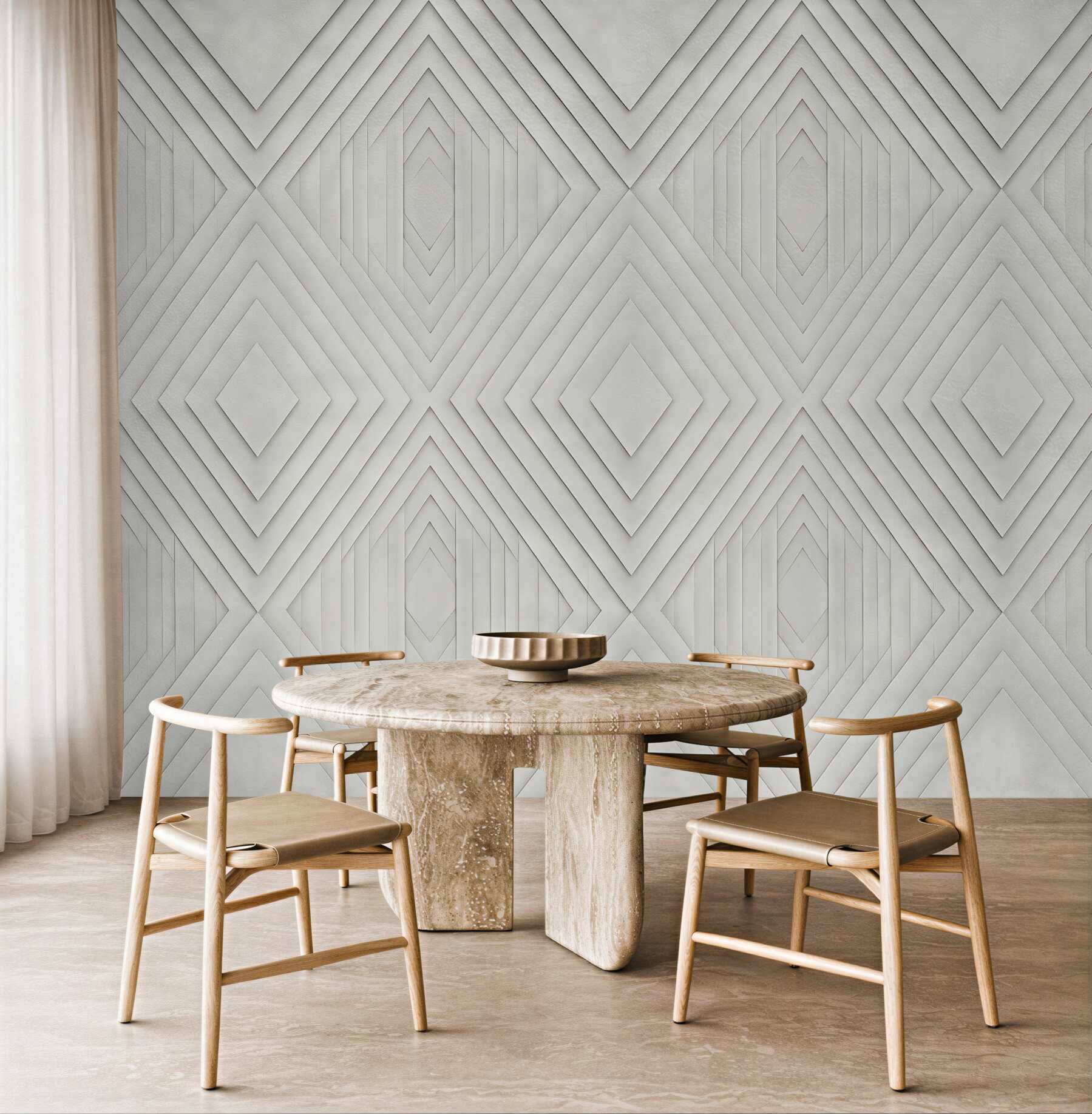 Fototapeta geometryczne diamenty w subtelnej bieli