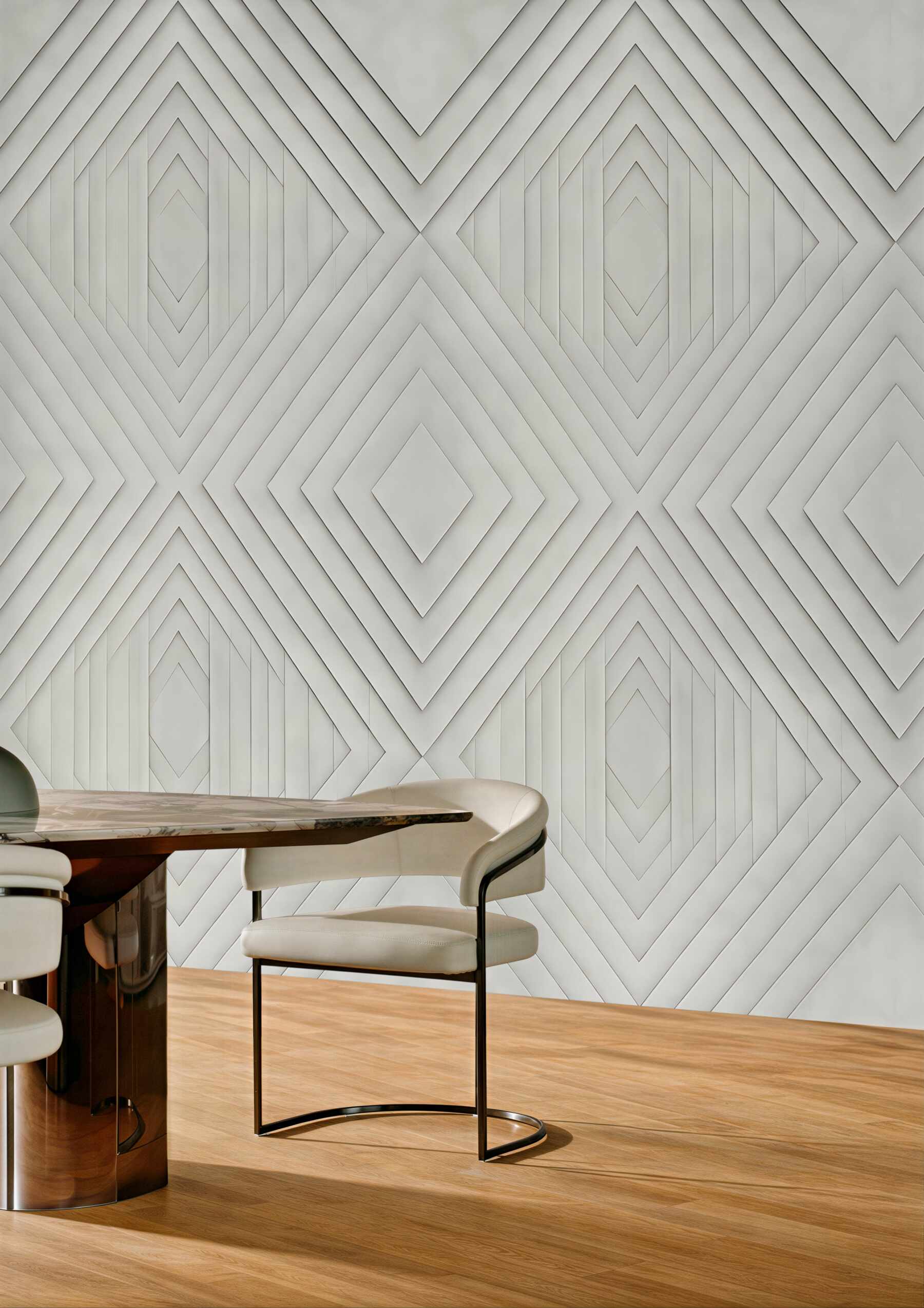 Fototapeta geometryczne diamenty w subtelnej bieli