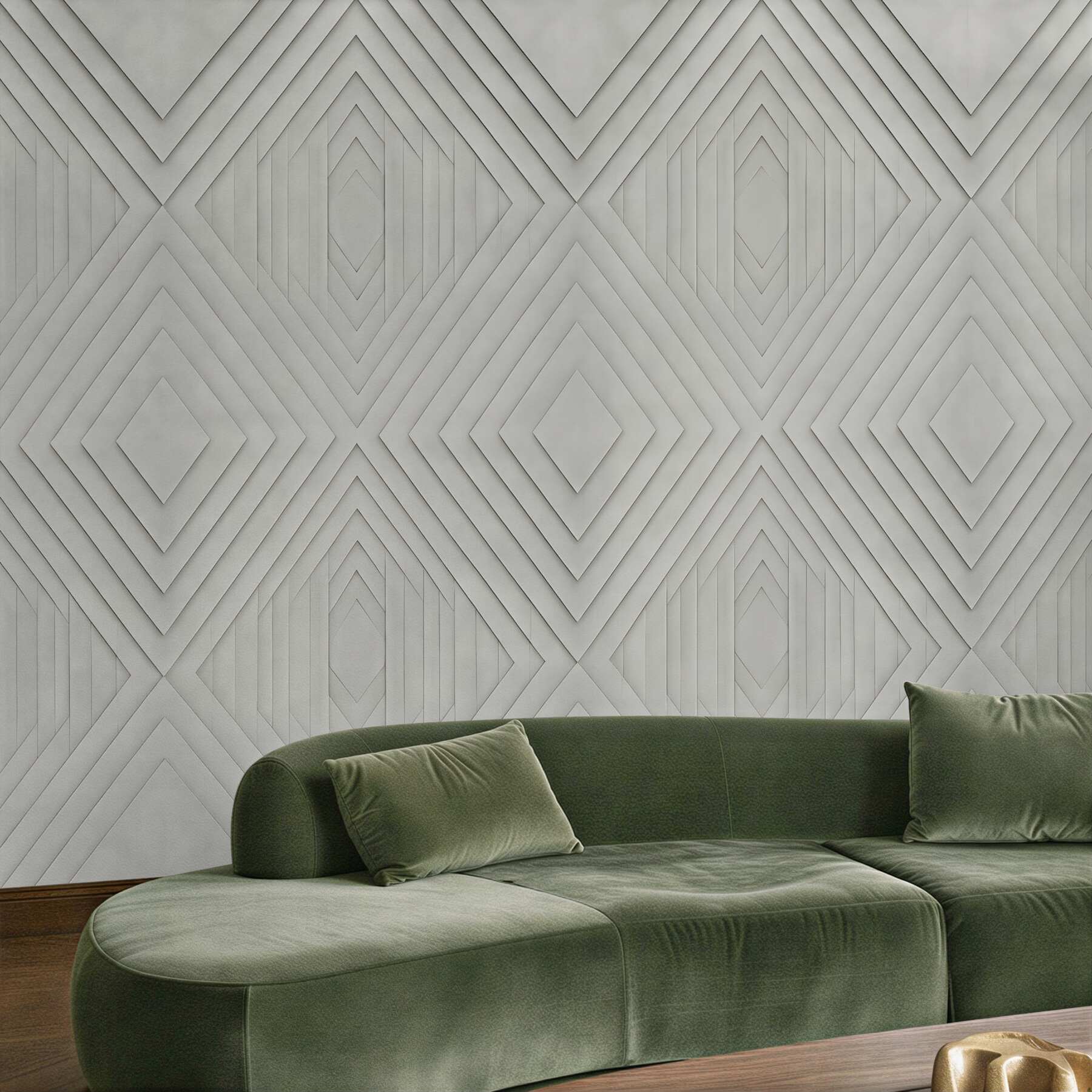 Fototapeta geometryczne diamenty w subtelnej bieli