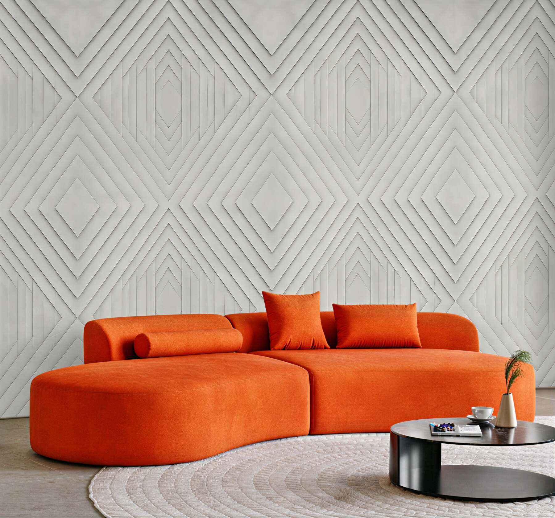 Fototapeta geometryczne diamenty w subtelnej bieli