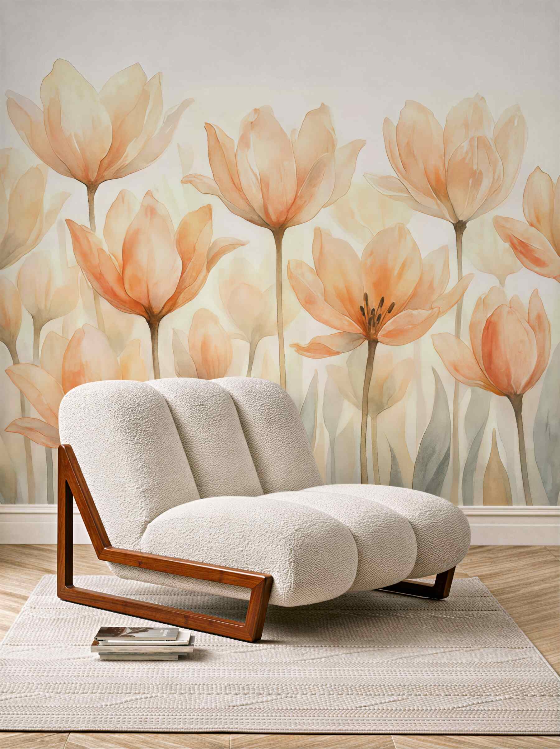 Fototapeta delikatne magnolie w pastelowej akwareli