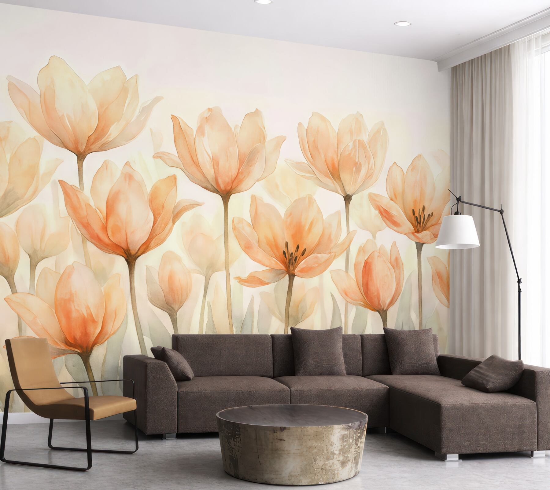 Fototapeta delikatne magnolie w pastelowej akwareli