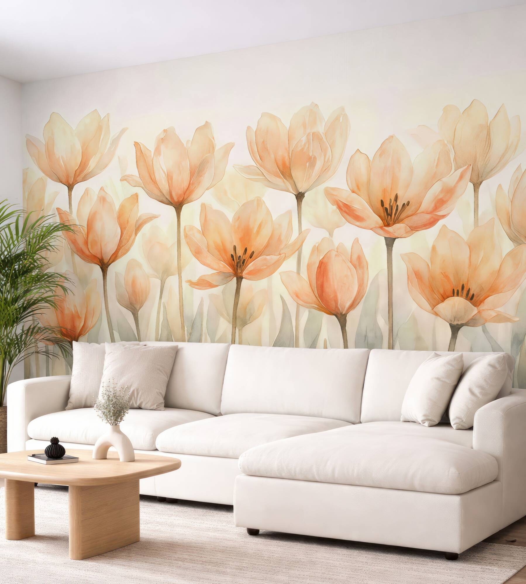 Fototapeta delikatne magnolie w pastelowej akwareli