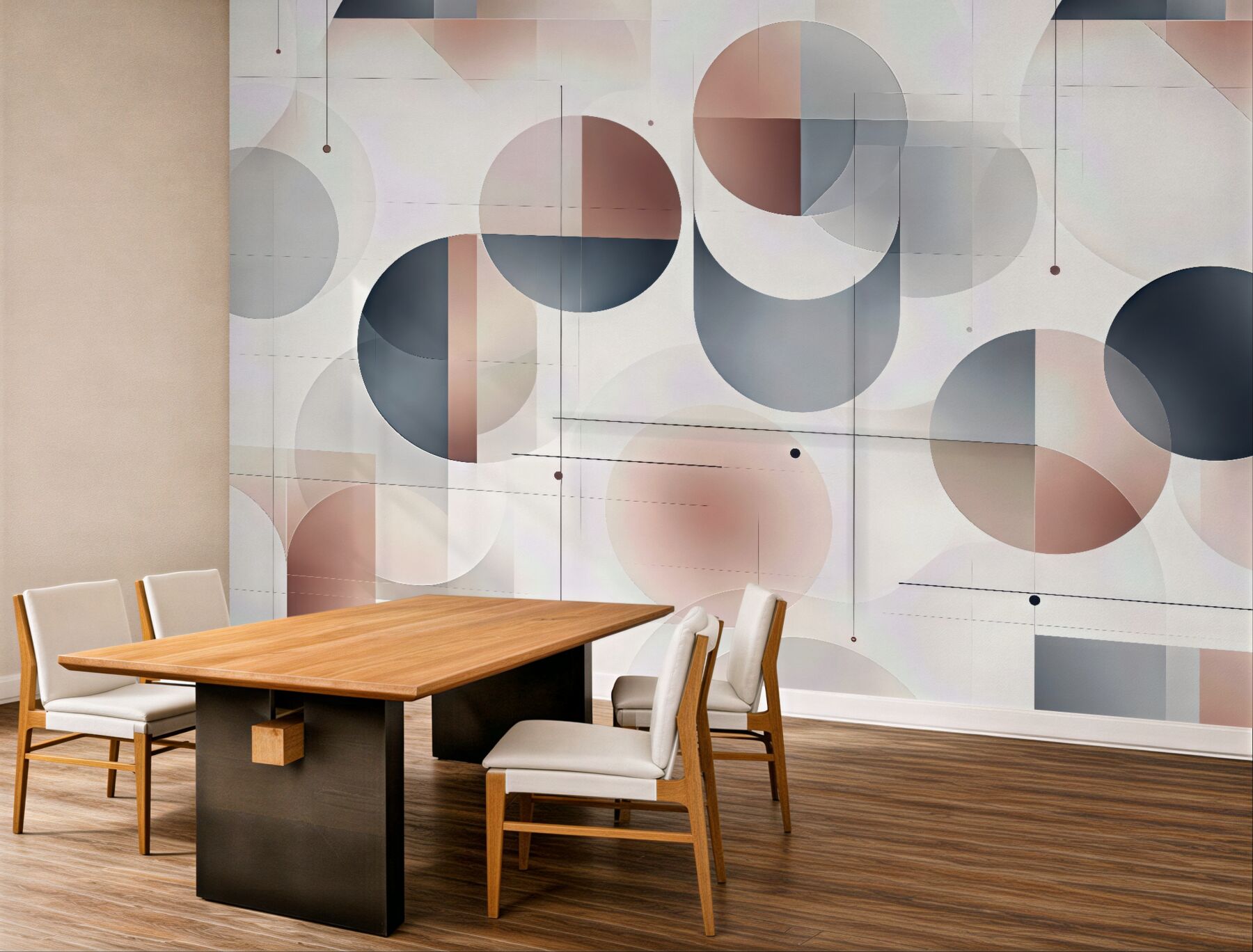 Fototapeta pastelowa geometria w kręgach