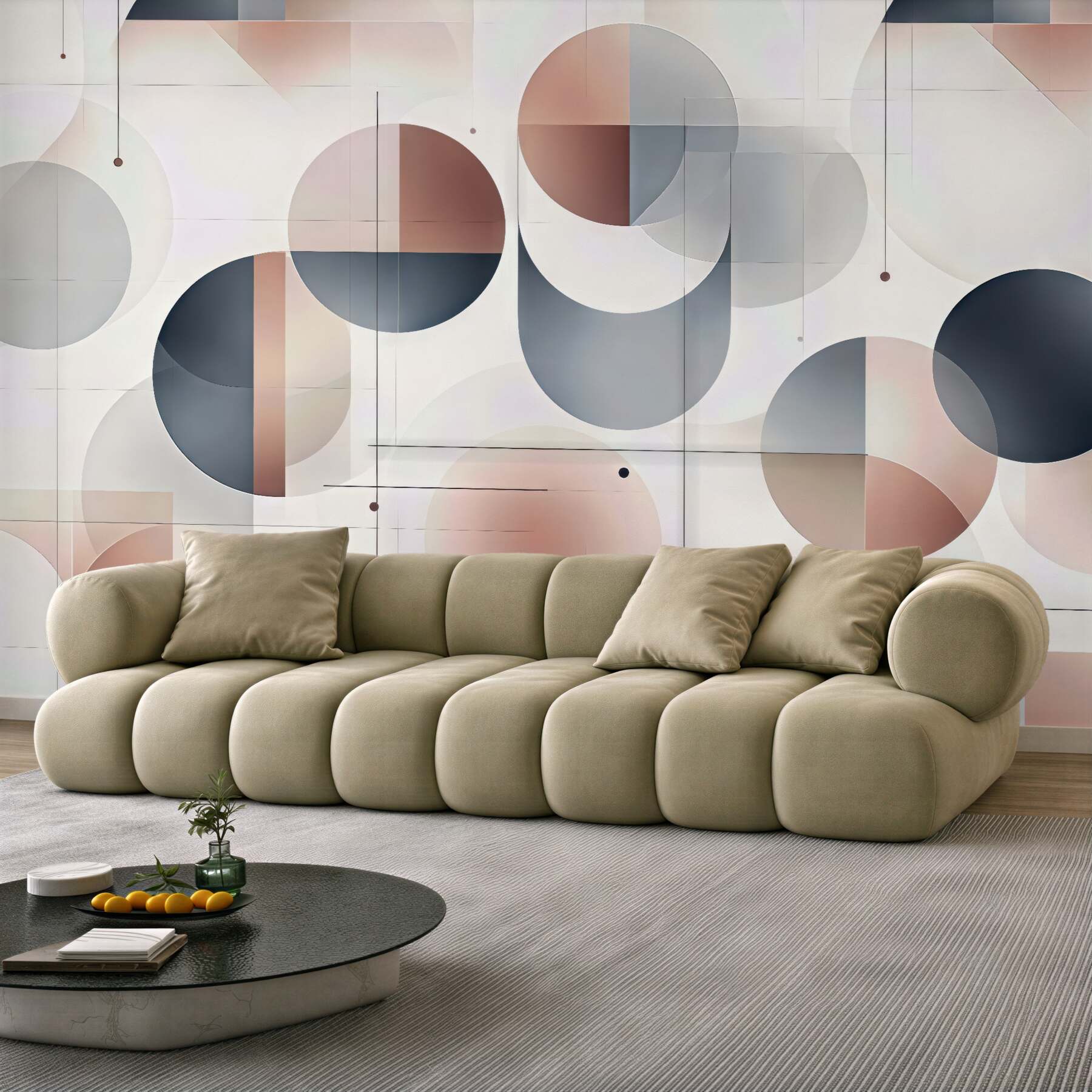 Fototapeta pastelowa geometria w kręgach