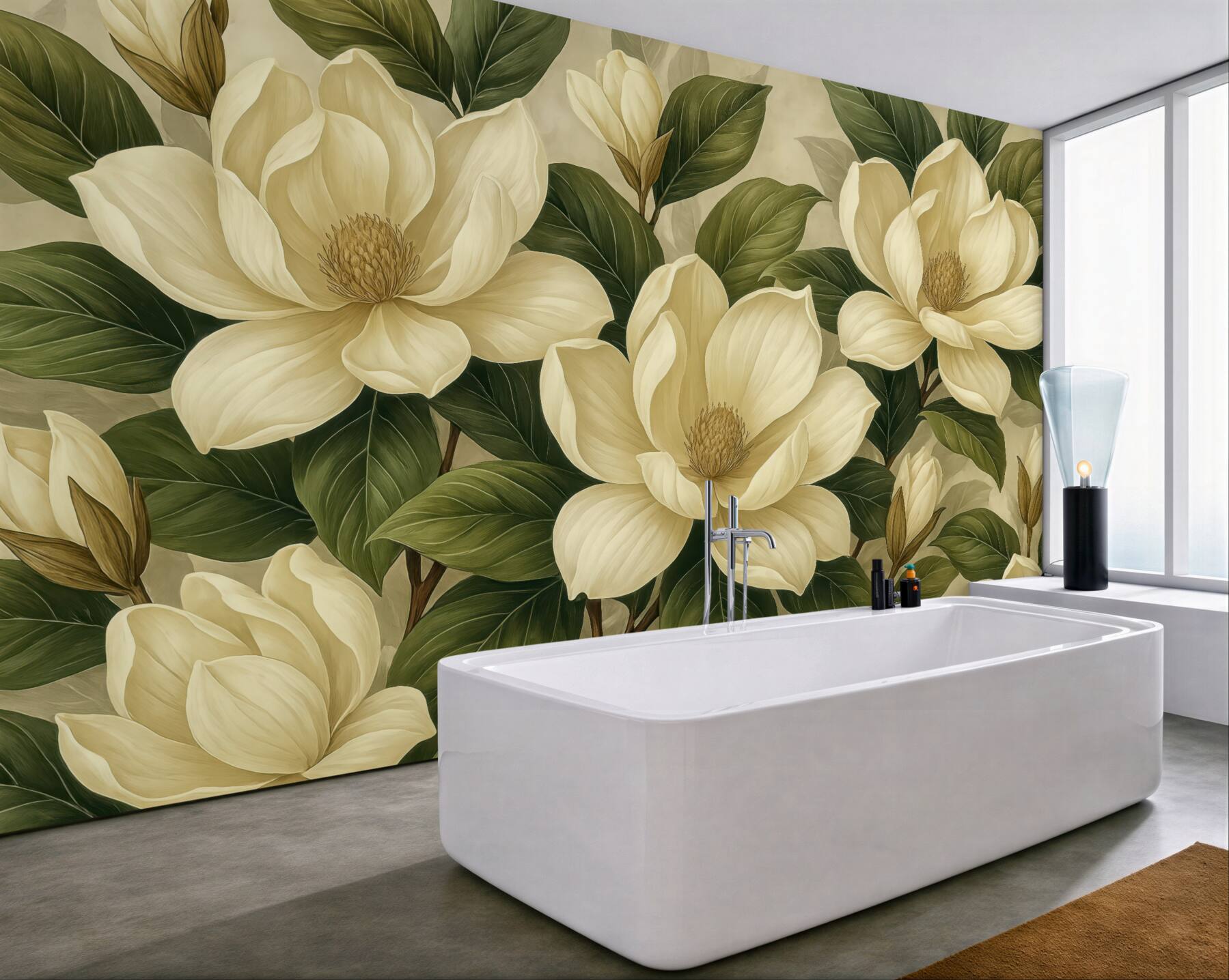 Fototapeta kremowe magnolie w eleganckim stylu