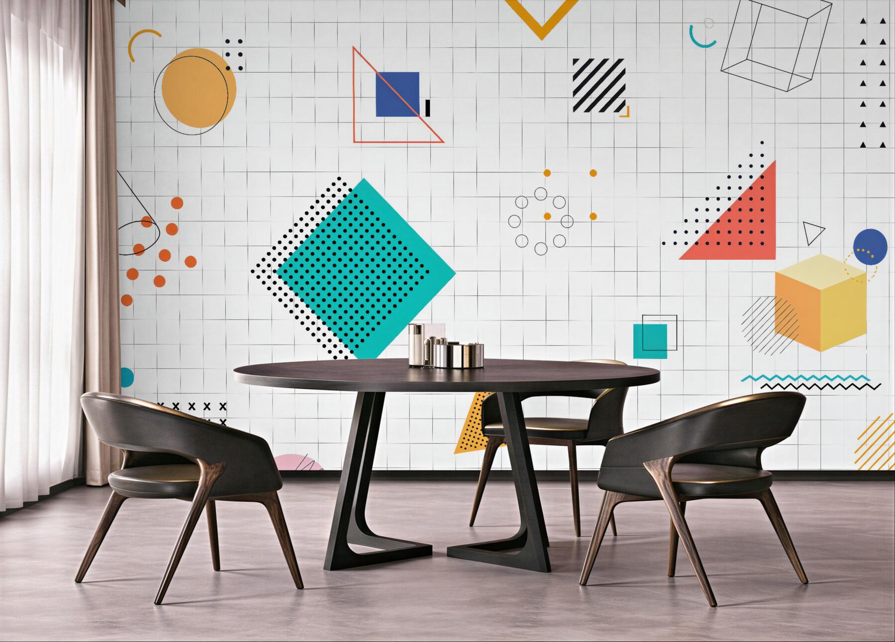 Fototapeta kolorowa geometria w stylu memphis