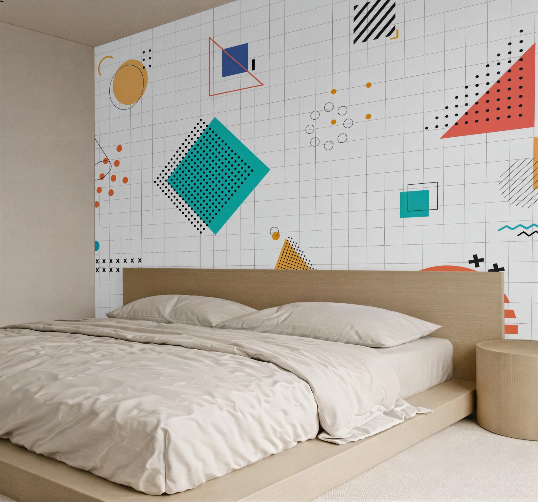 Fototapeta kolorowa geometria w stylu memphis