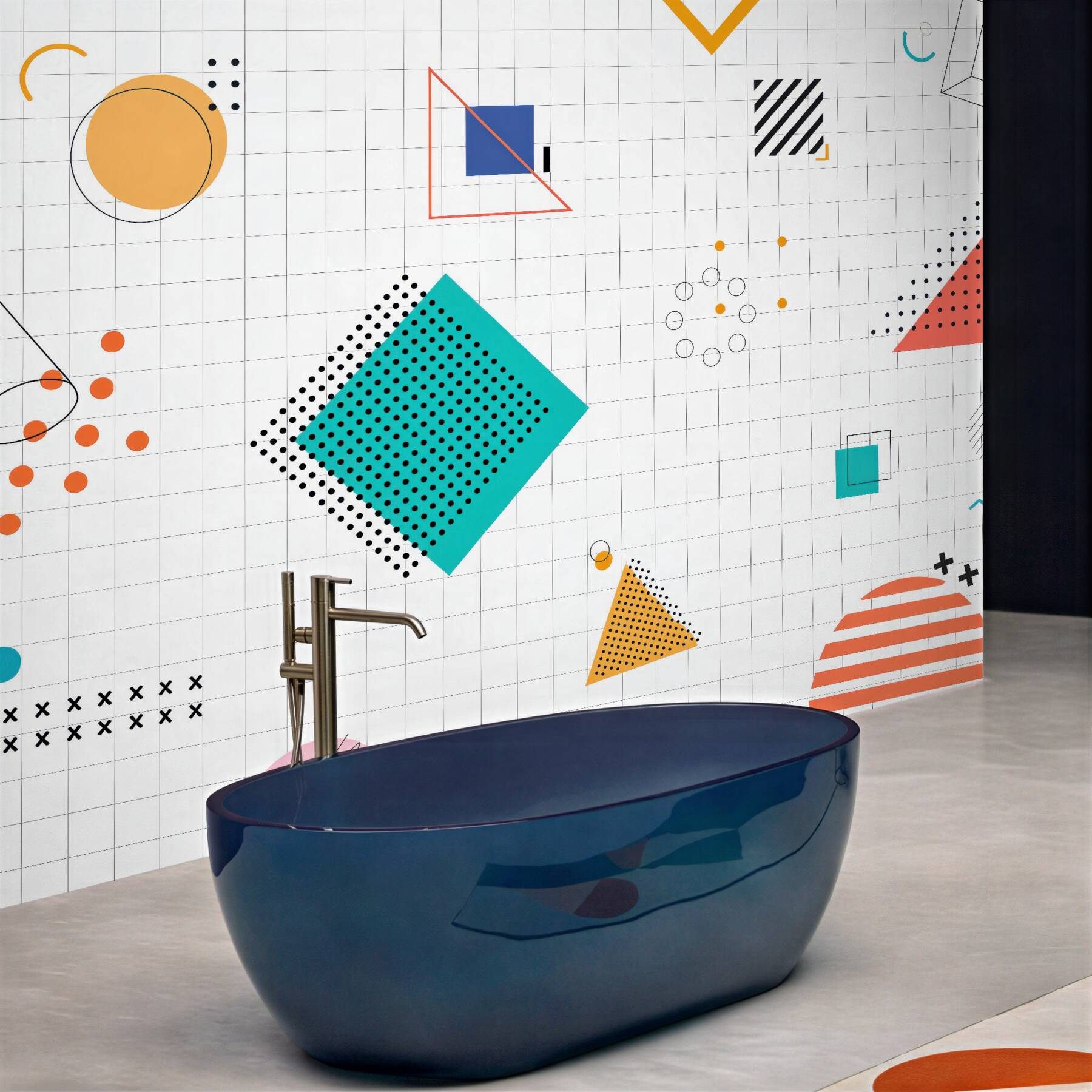 Fototapeta kolorowa geometria w stylu memphis