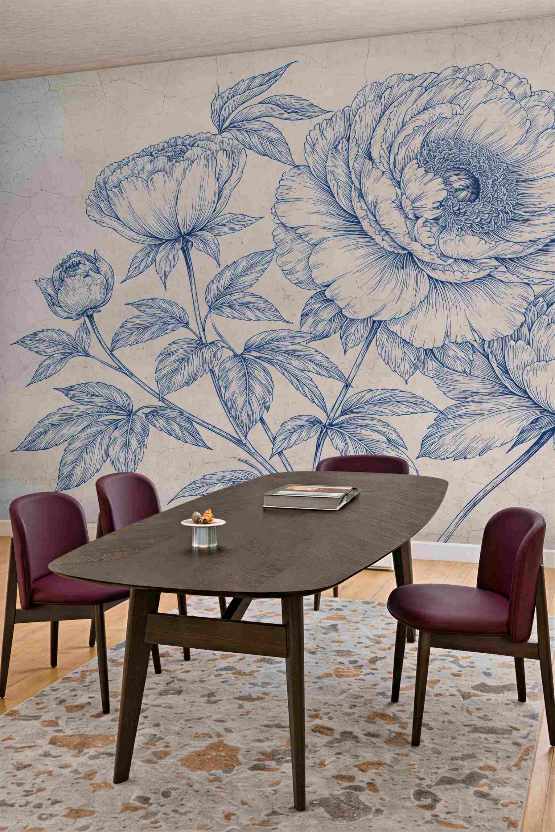 Fototapeta botaniczne piwonie w stylu vintage