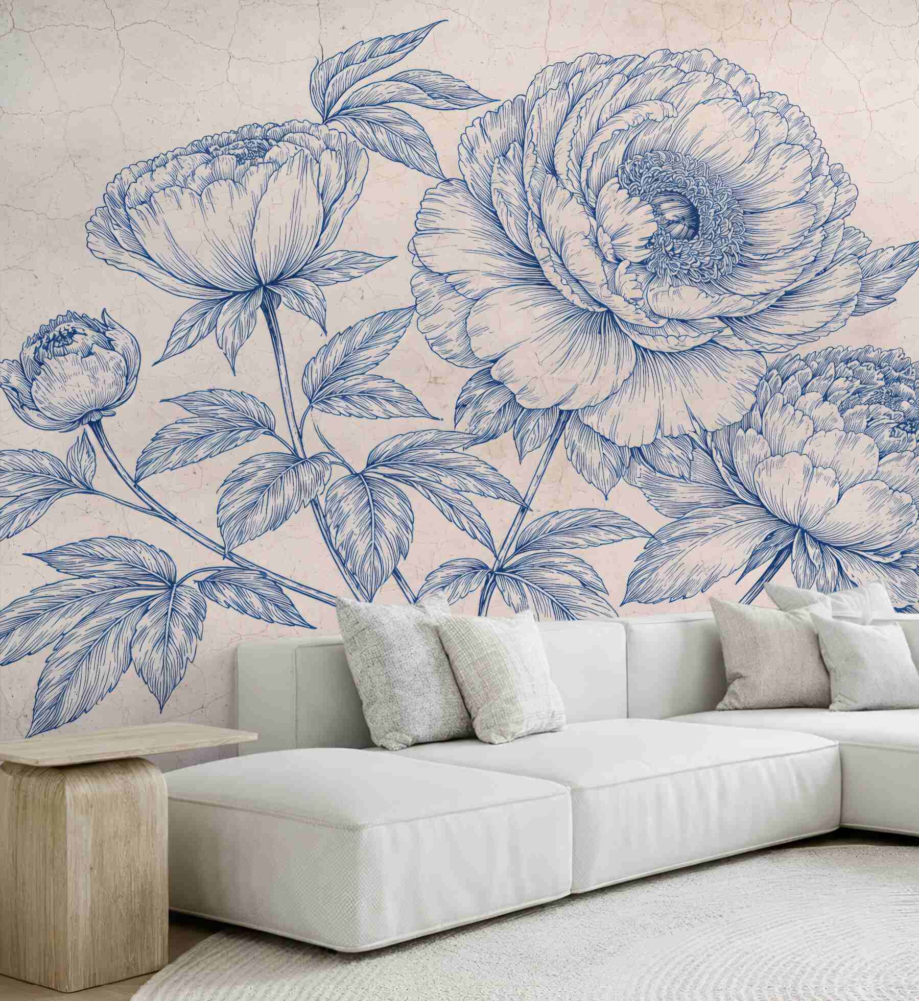 Fototapeta botaniczne piwonie w stylu vintage