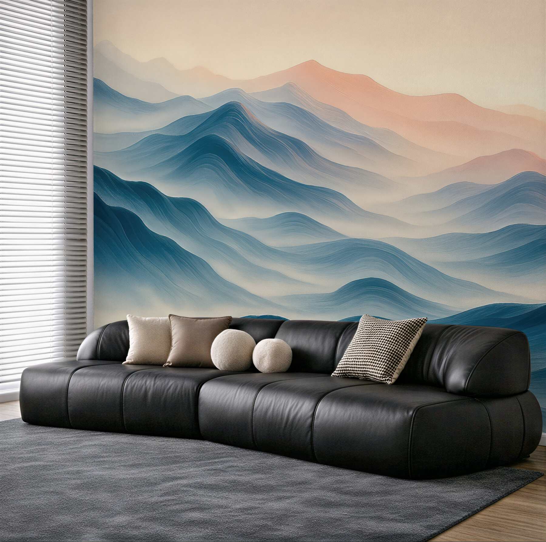 Fototapeta abstrakcyjne fale gór o świcie