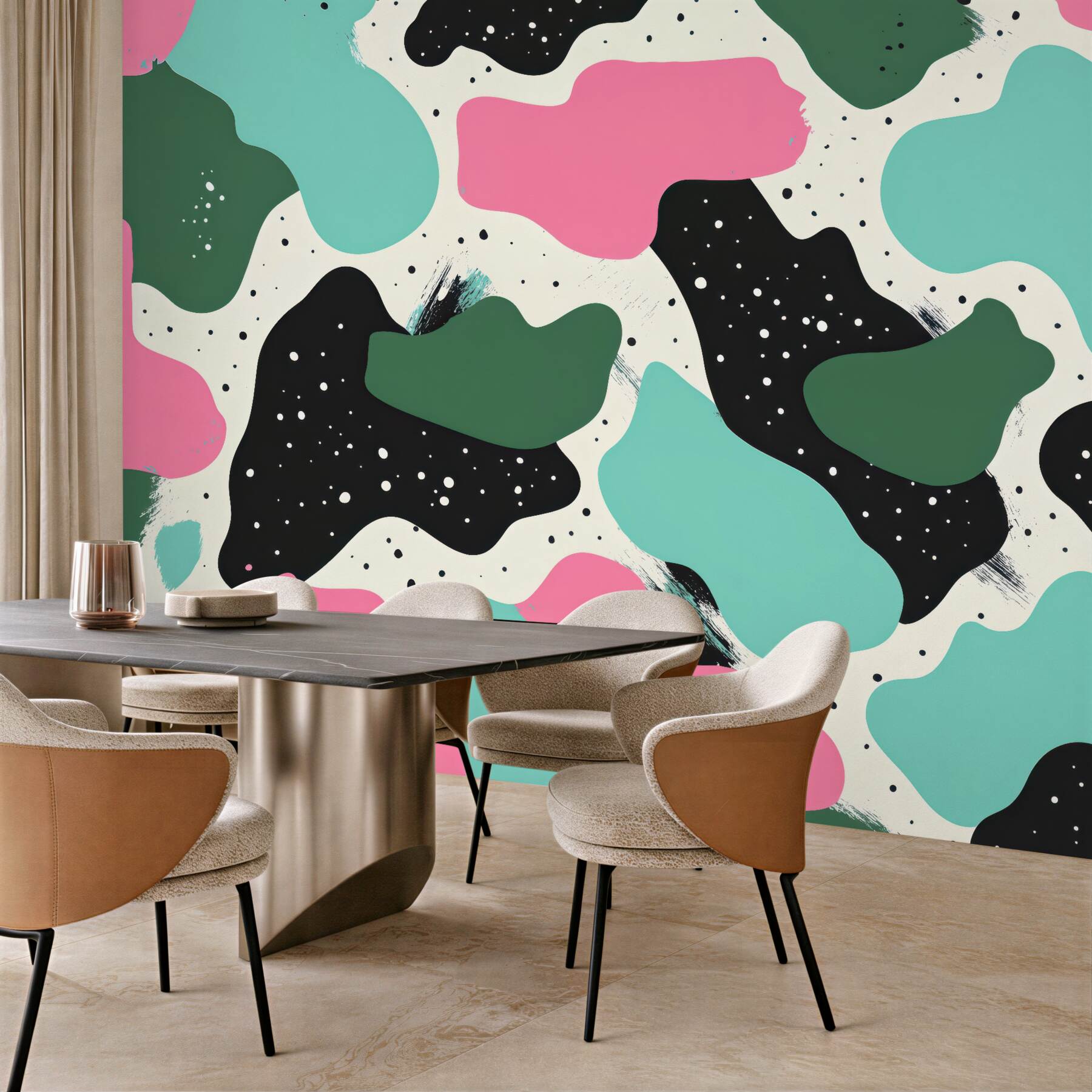 Fototapeta abstrakcyjne plamy w pastelowym rytmie