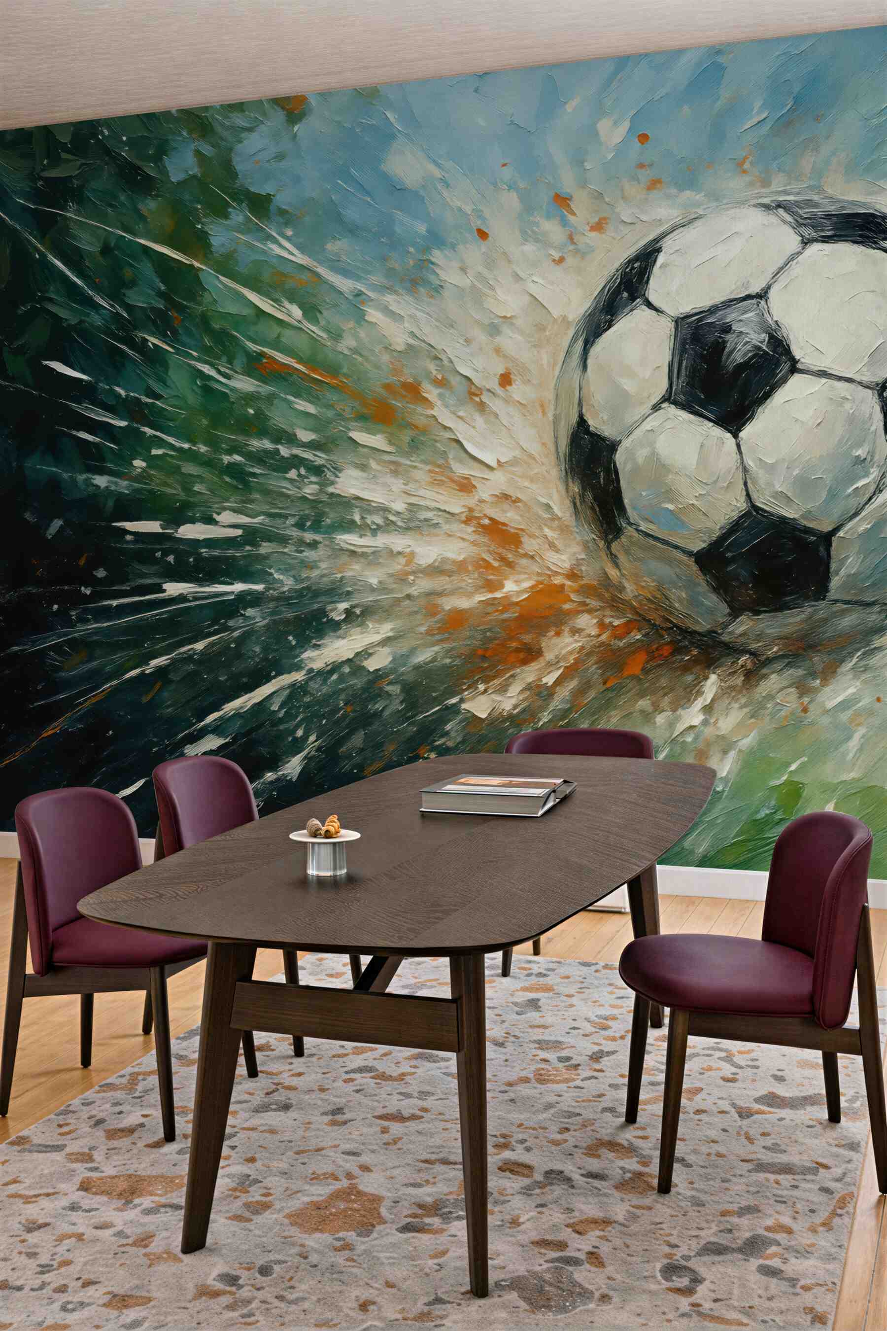 Fototapeta dynamiczna piłka w artystycznym rozbłysku