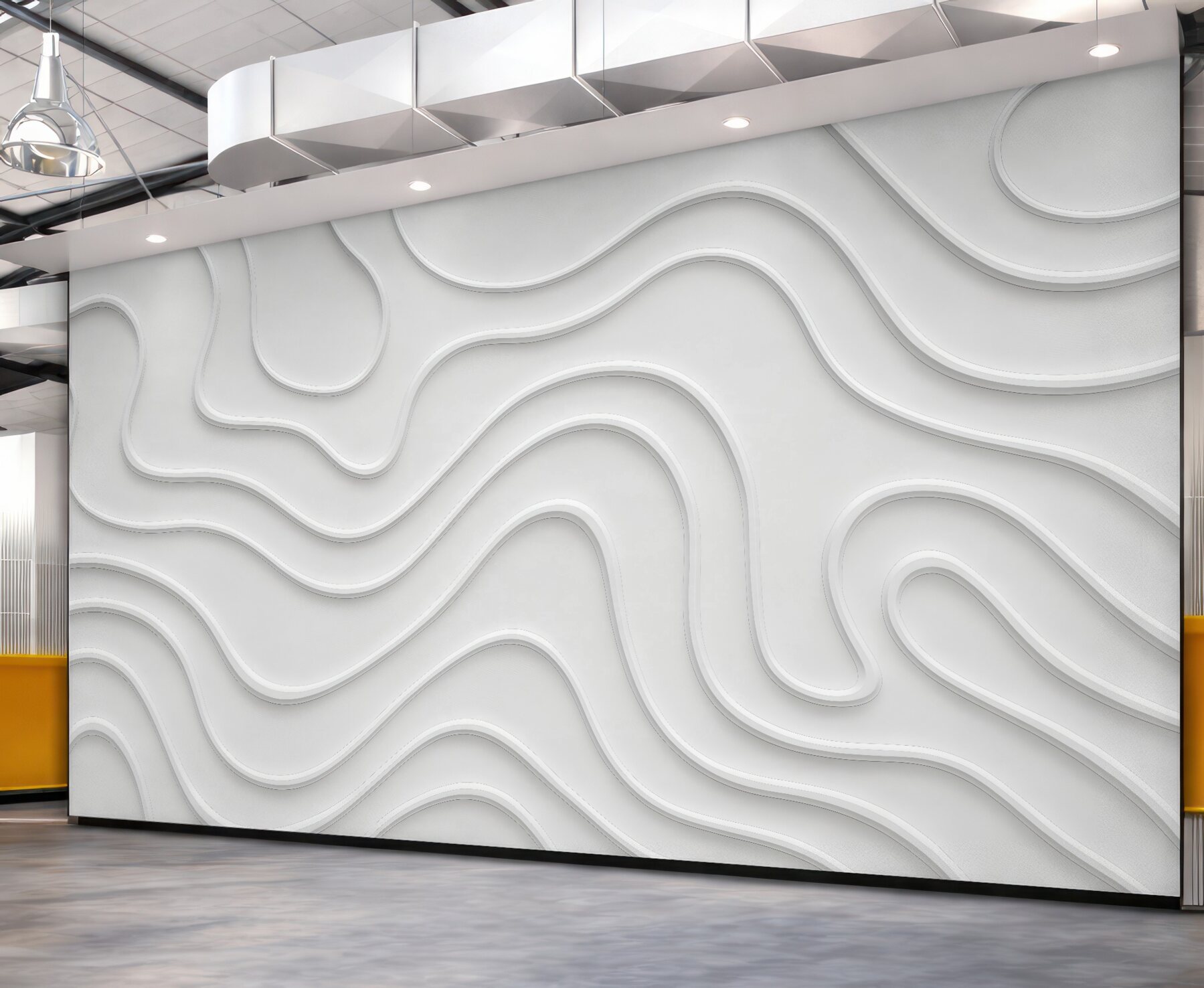 Fototapeta białe falujące linie 3d minimalistyczne