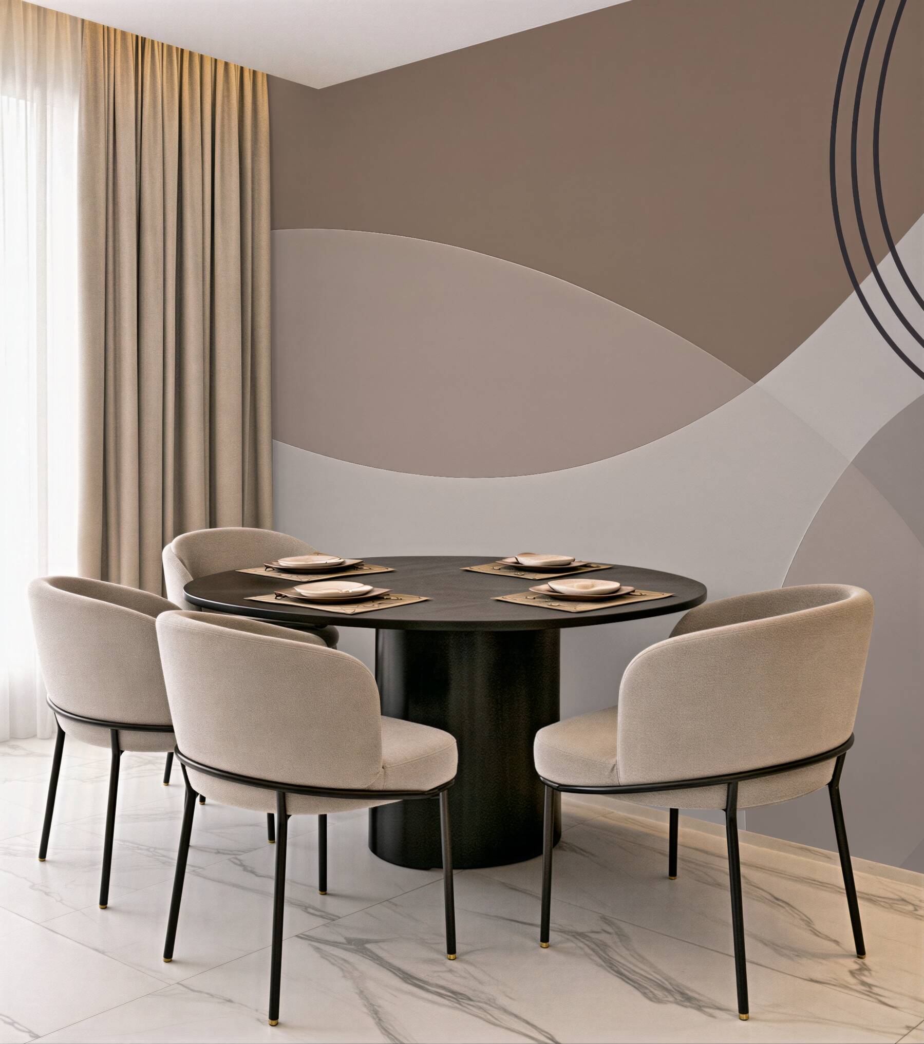 Fototapeta geometryczna harmonia w taupe