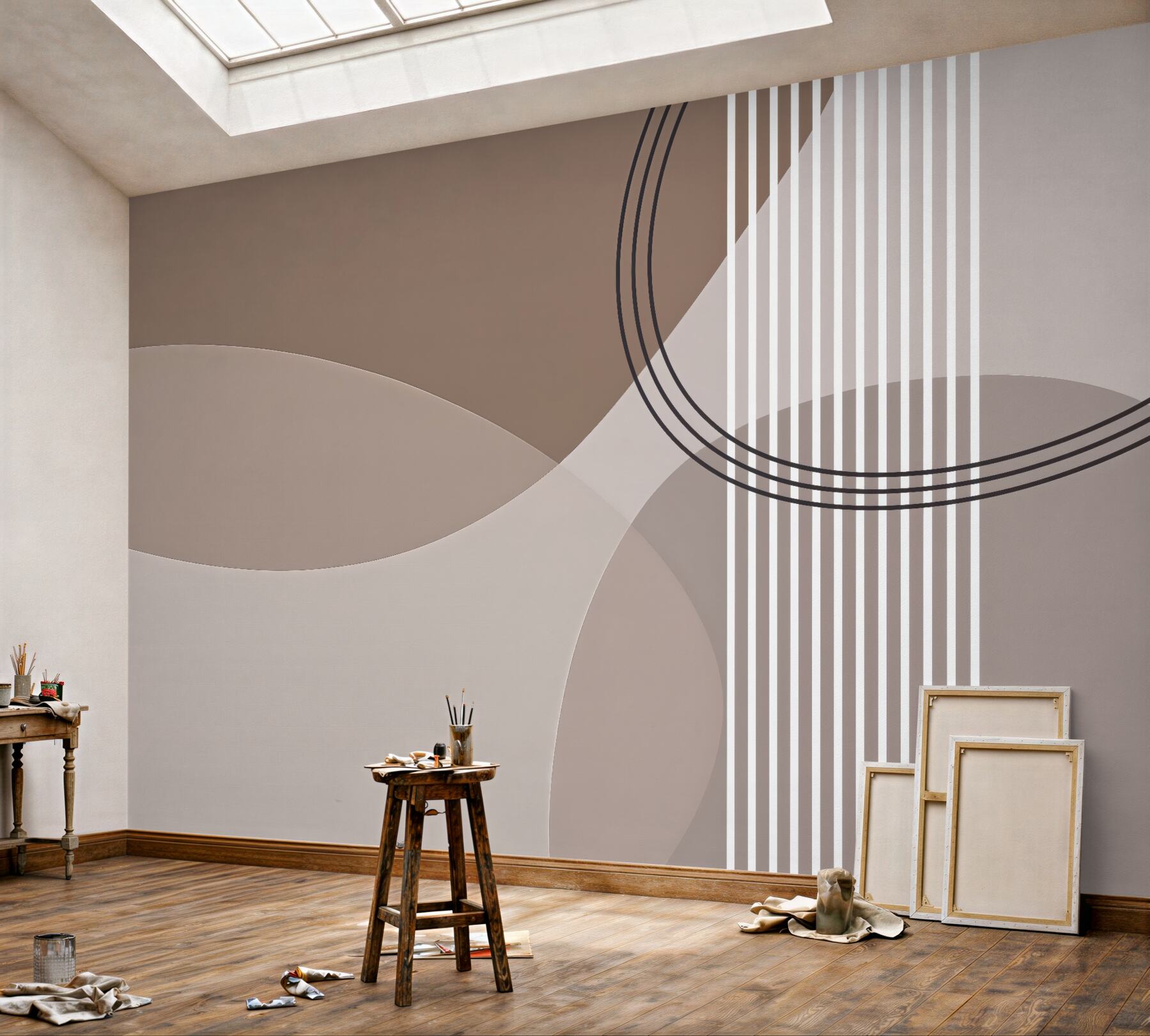 Fototapeta geometryczna harmonia w taupe