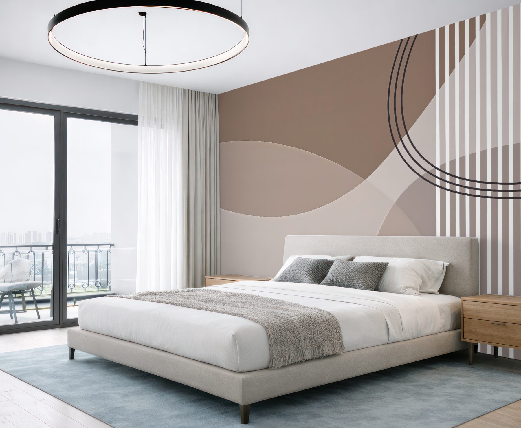 Fototapeta geometryczna harmonia w taupe