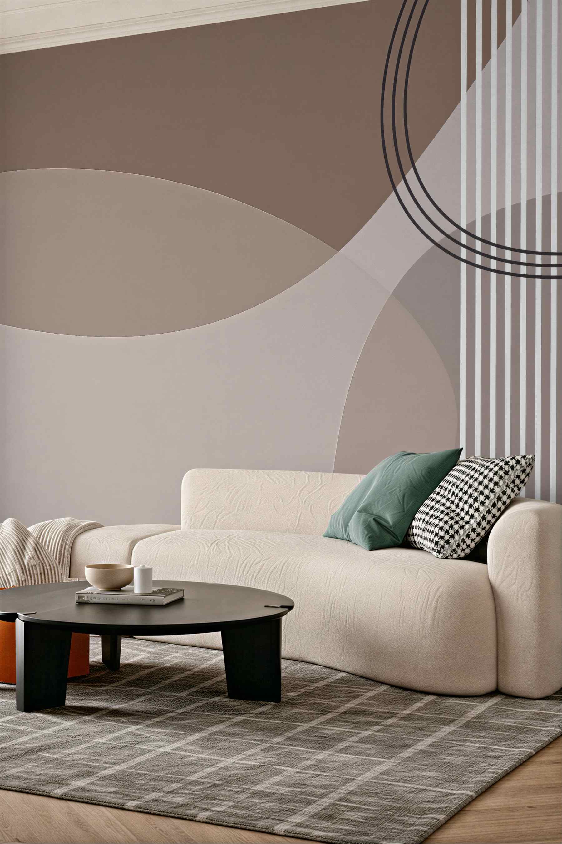 Fototapeta geometryczna harmonia w taupe