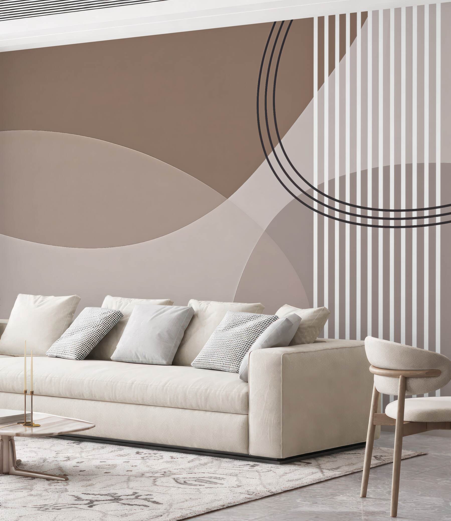 Fototapeta geometryczna harmonia w taupe