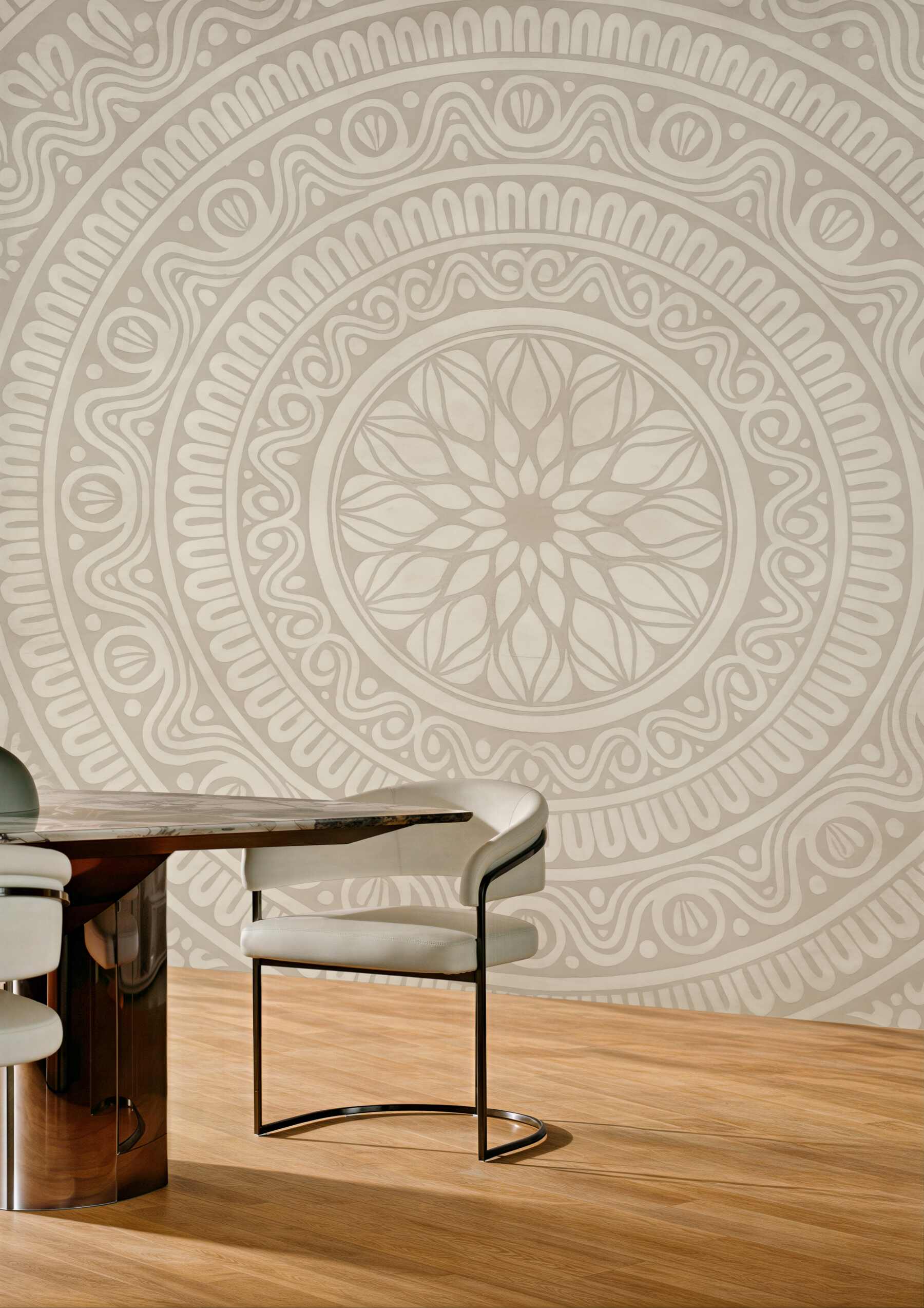Fototapeta kremowa mandala w harmonijnym stylu