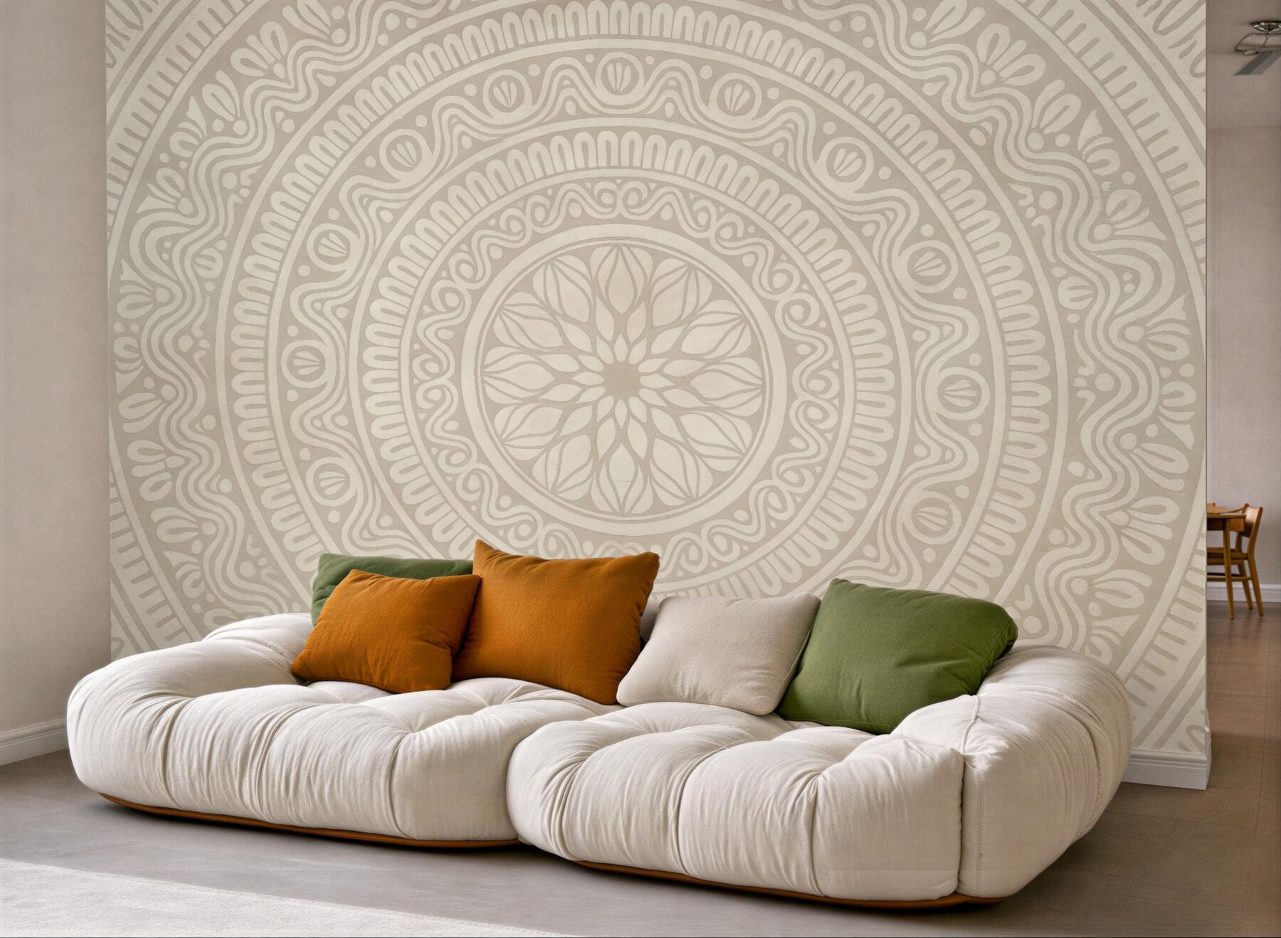 Fototapeta kremowa mandala w harmonijnym stylu