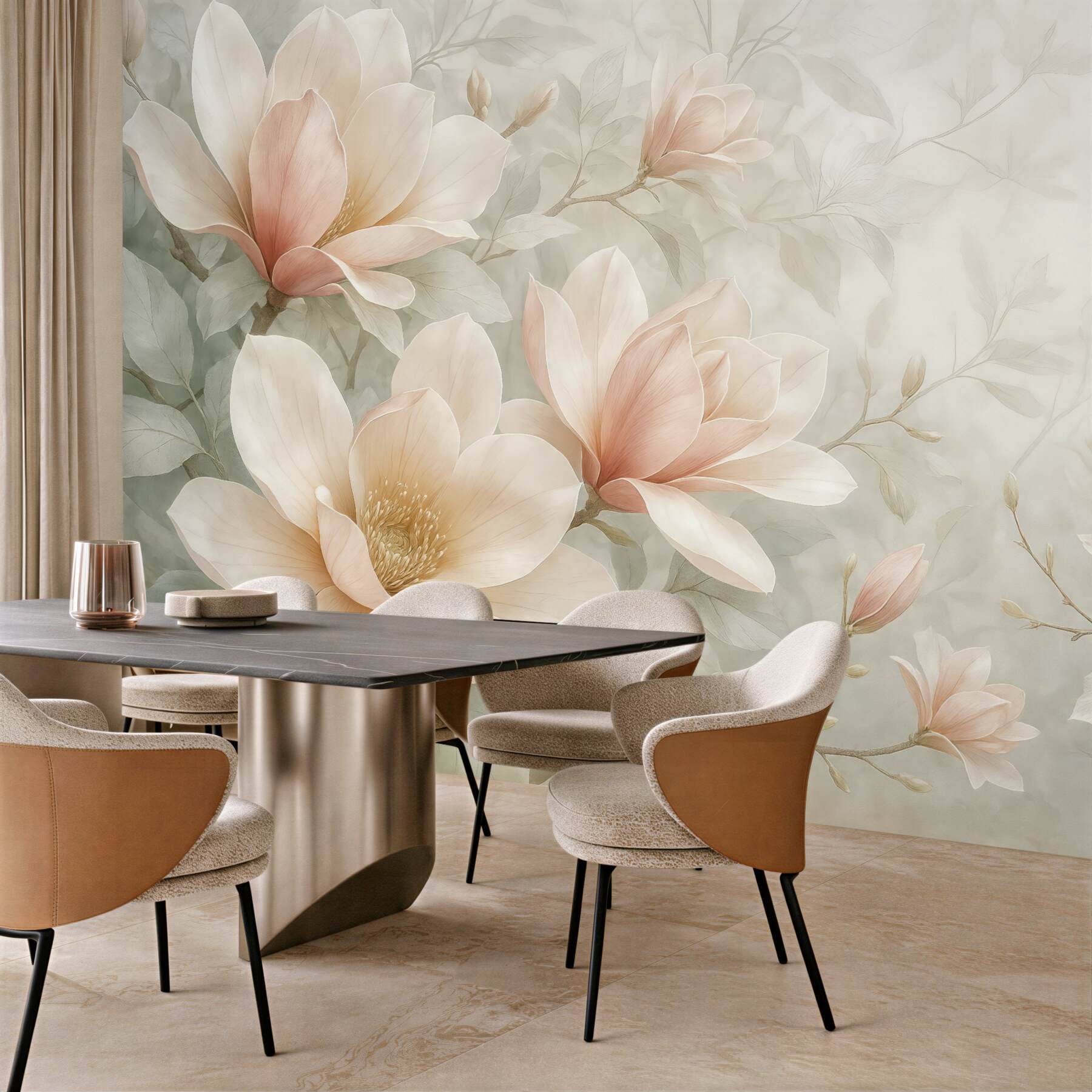 Fototapeta delikatne magnolie w pastelowej mgiełce