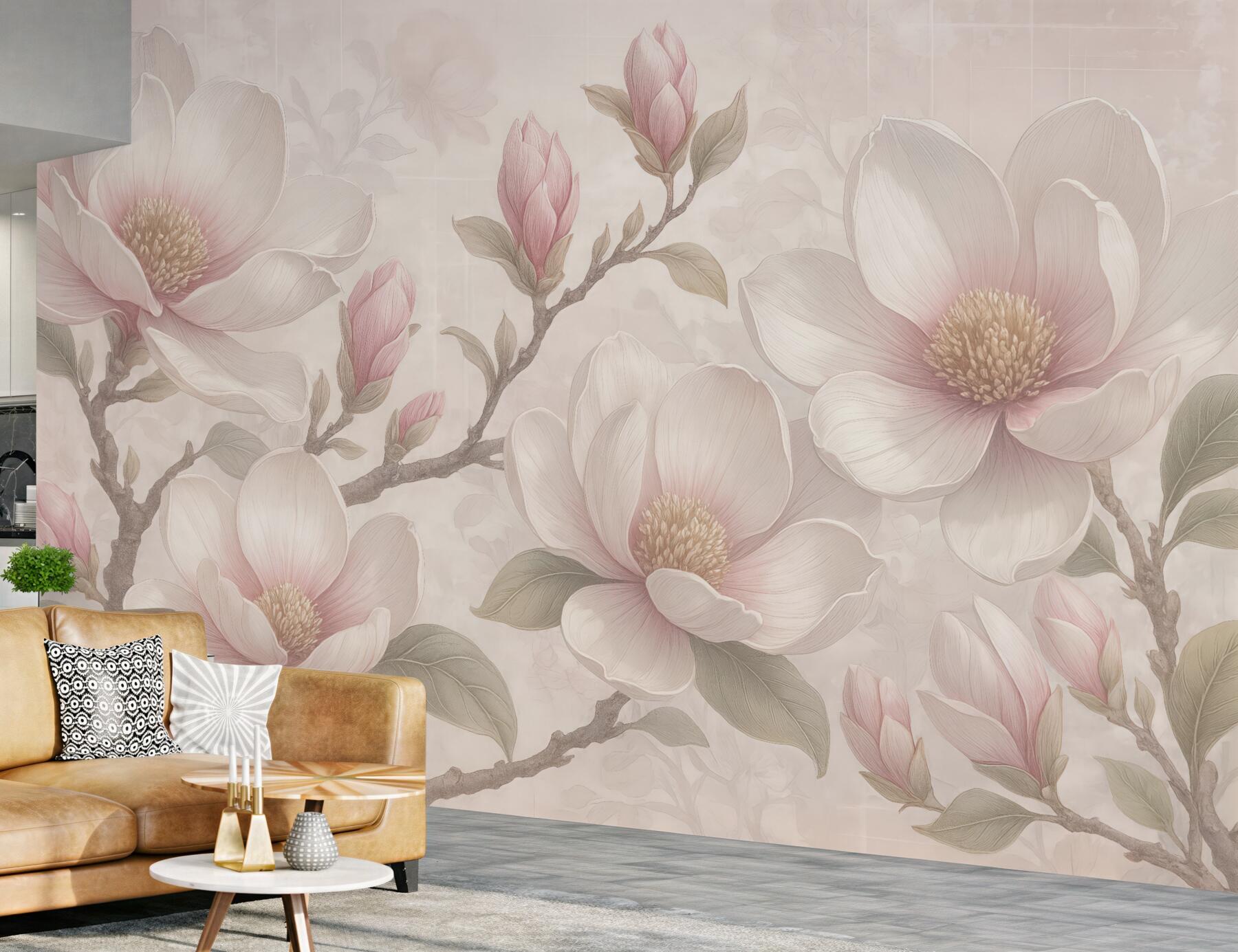 Fototapeta delikatne magnolie w pastelowym blasku