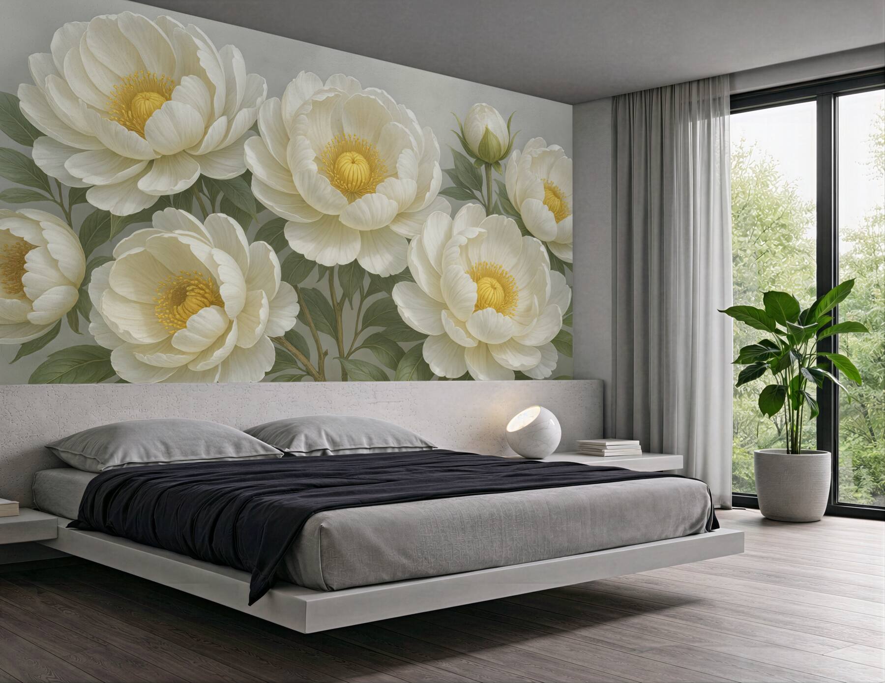 Fototapeta kremowe piwonie w eleganckim wydaniu