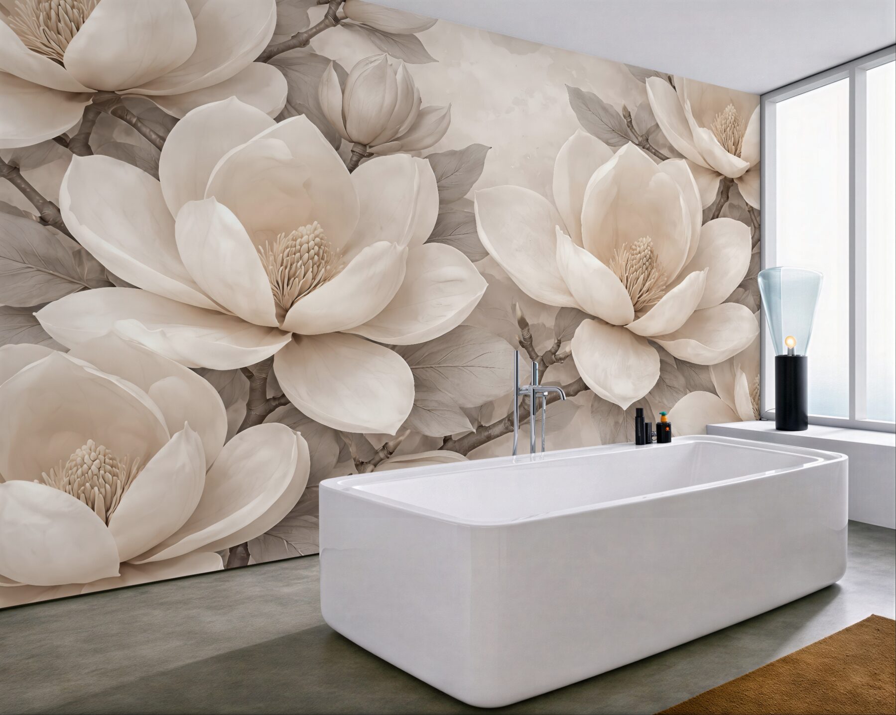 Fototapeta eleganckie magnolie w beżowej harmonii