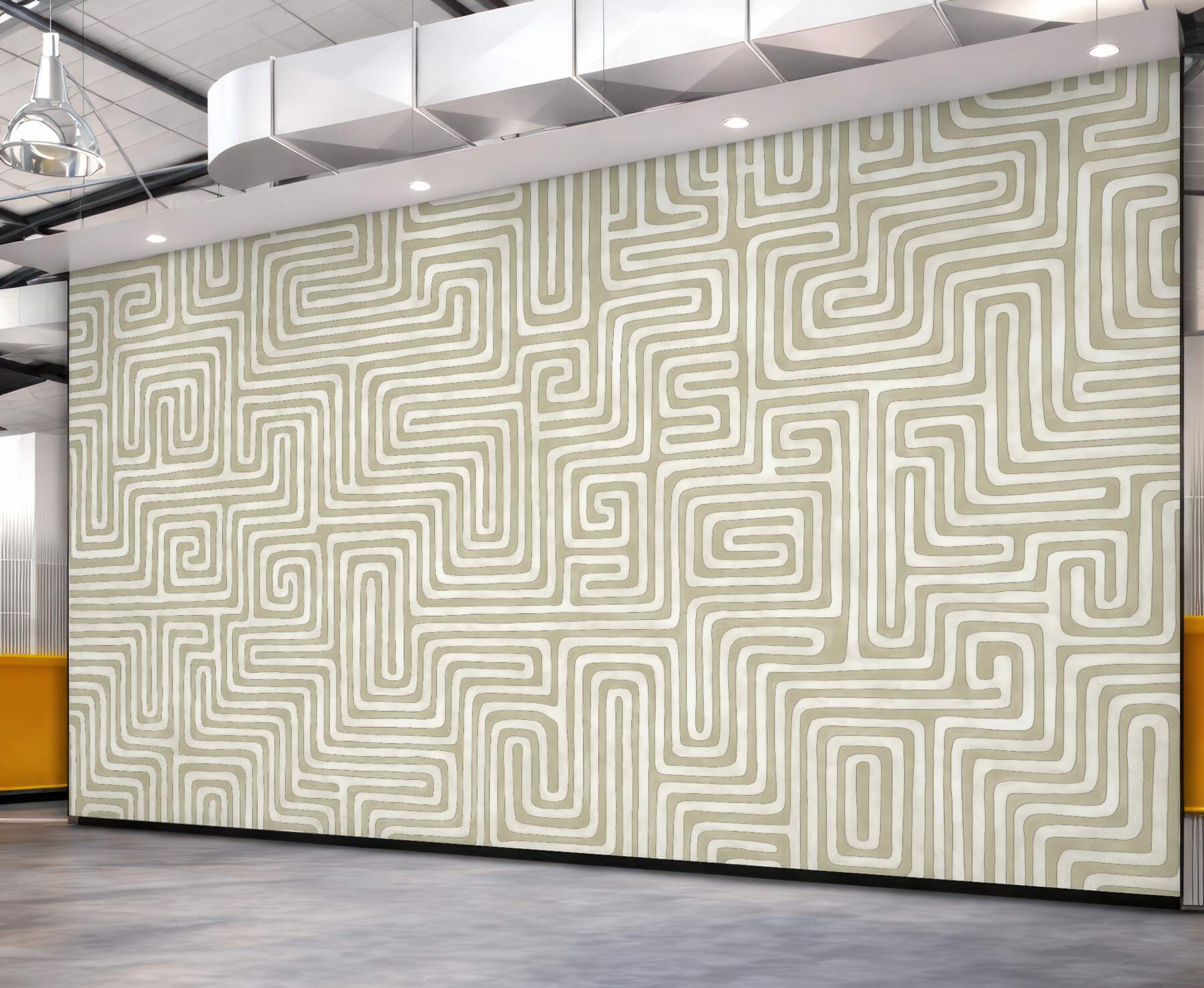 Fototapeta beżowy labirynt geometrycznych ścieżek