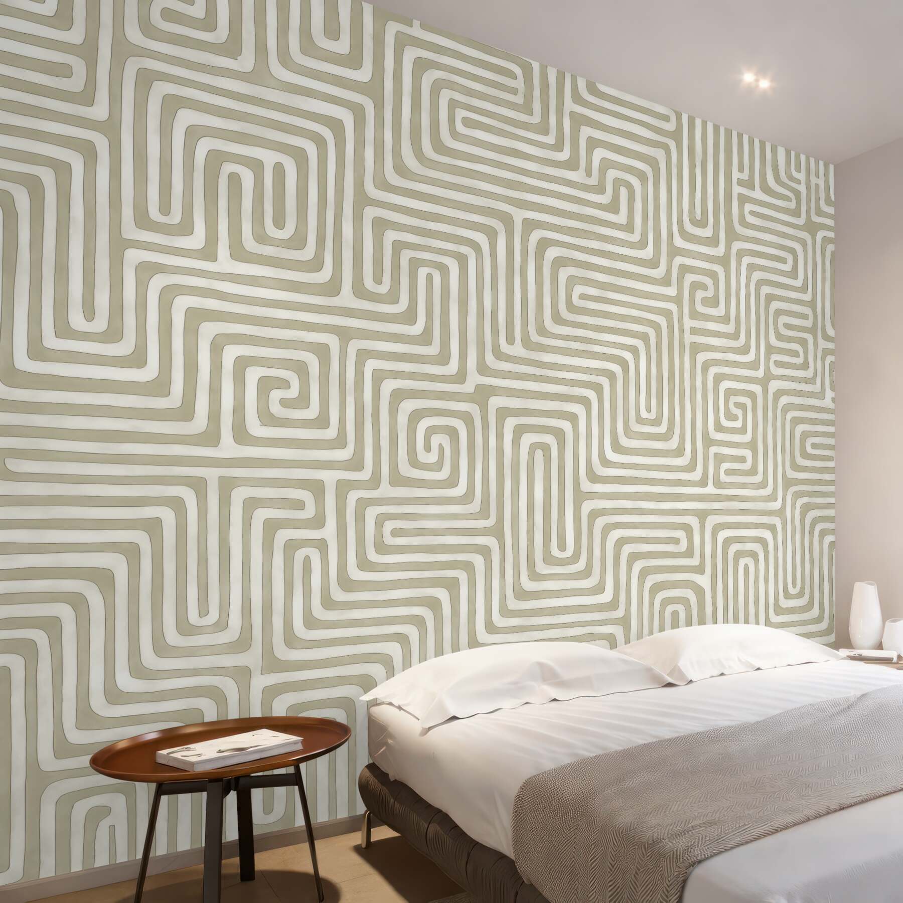 Fototapeta beżowy labirynt geometrycznych ścieżek