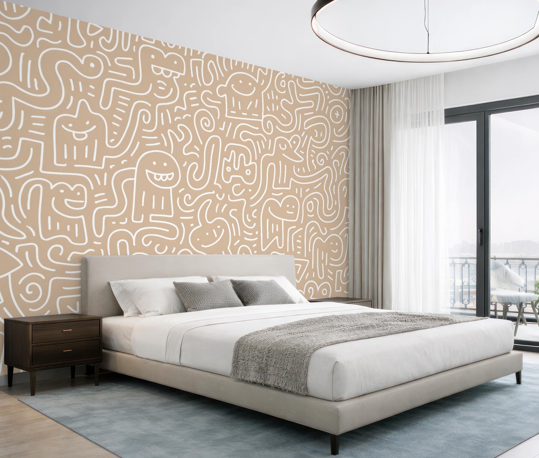 Fototapeta radosne bazgroły z fantazyjnymi postaciami
