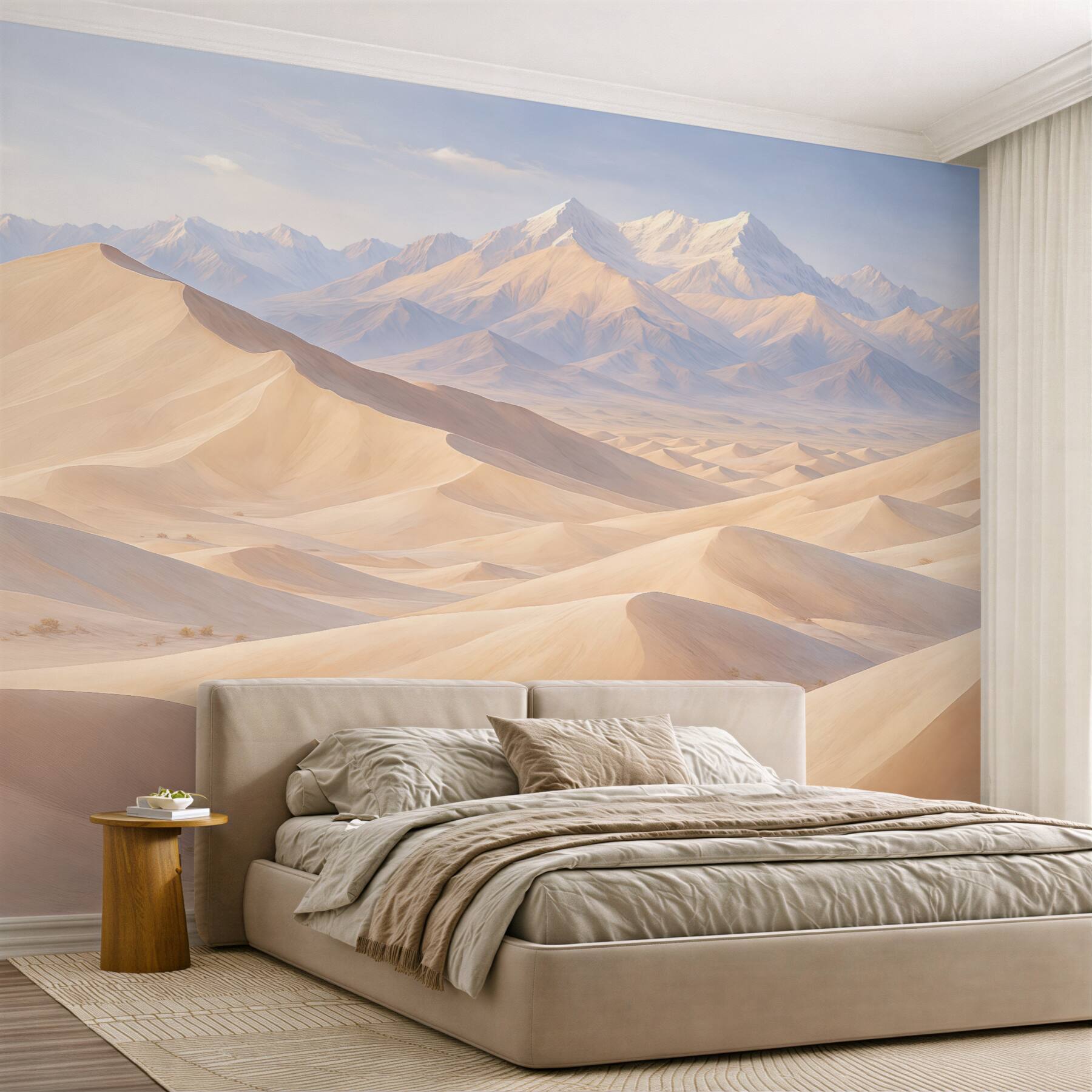 Fototapeta pustynne wydmy i jasne szczyty