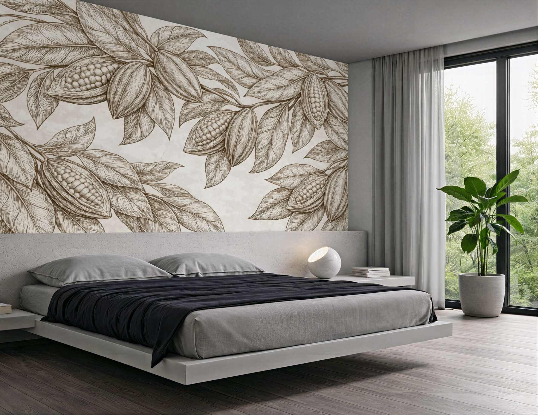 Fototapeta botaniczne kakao w sepiowej elegancji